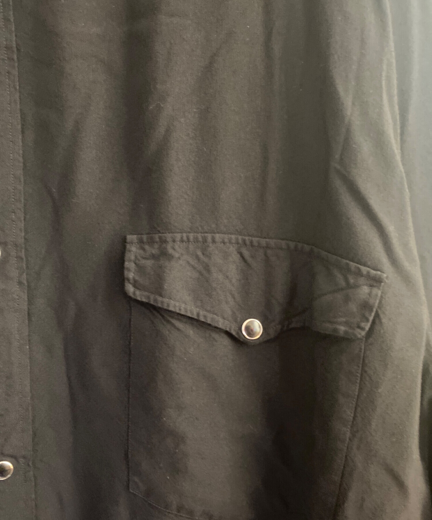 中古・古着通販】COMOLI (コモリ) レーヨン ウエスタンシャツ ブラック 