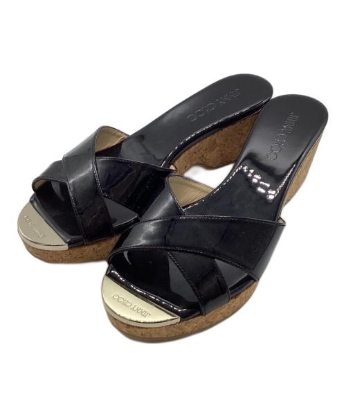 【新品未使用】JIMMY CHOO ジミーチュウ パテント サンダル 37 黒 中古・古着通販】JIMMY CHOO (ジミーチュウ) サンダル ブラック サイズ