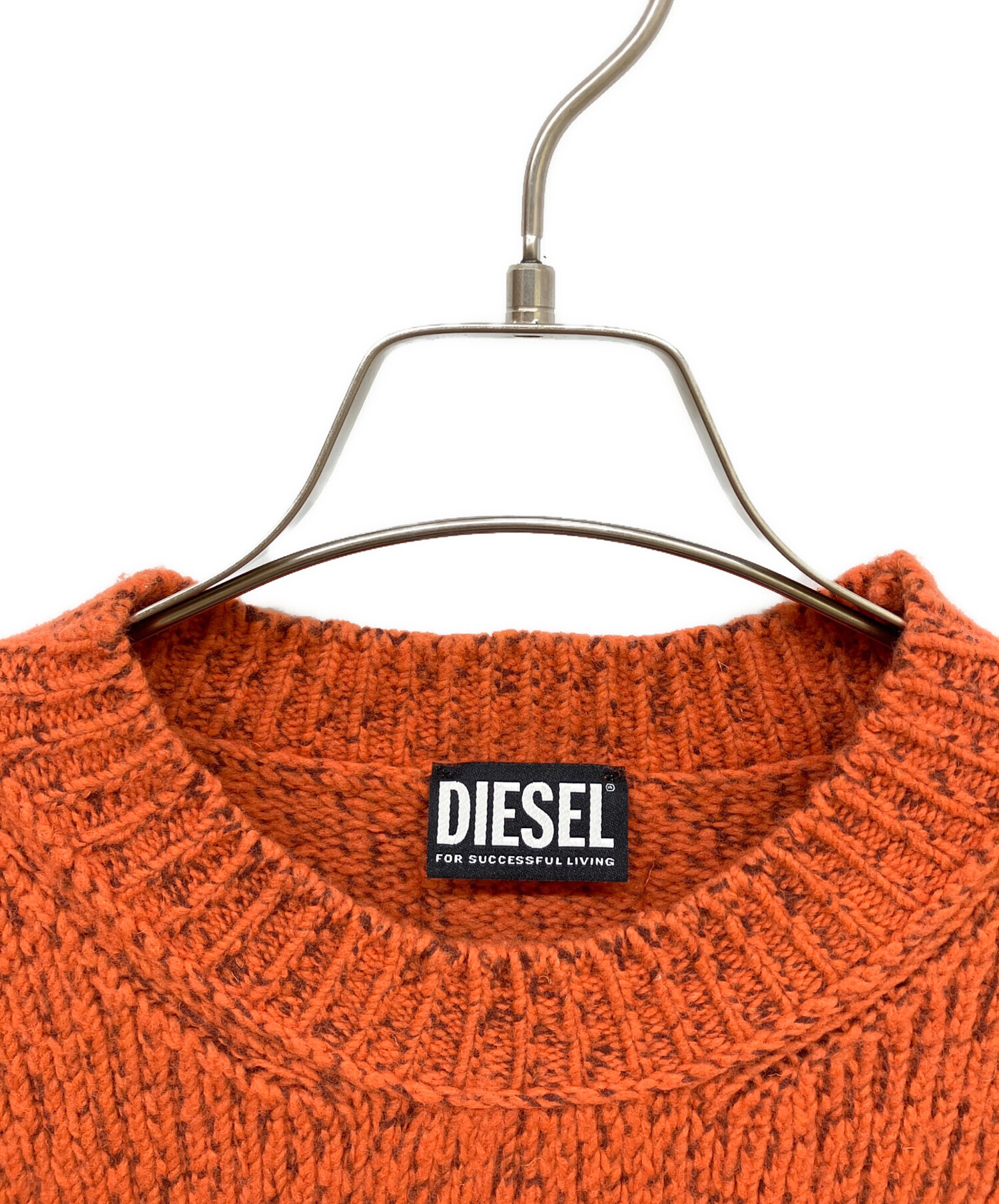 中古・古着通販】DIESEL (ディーゼル) ダメージ加工ニット オレンジ