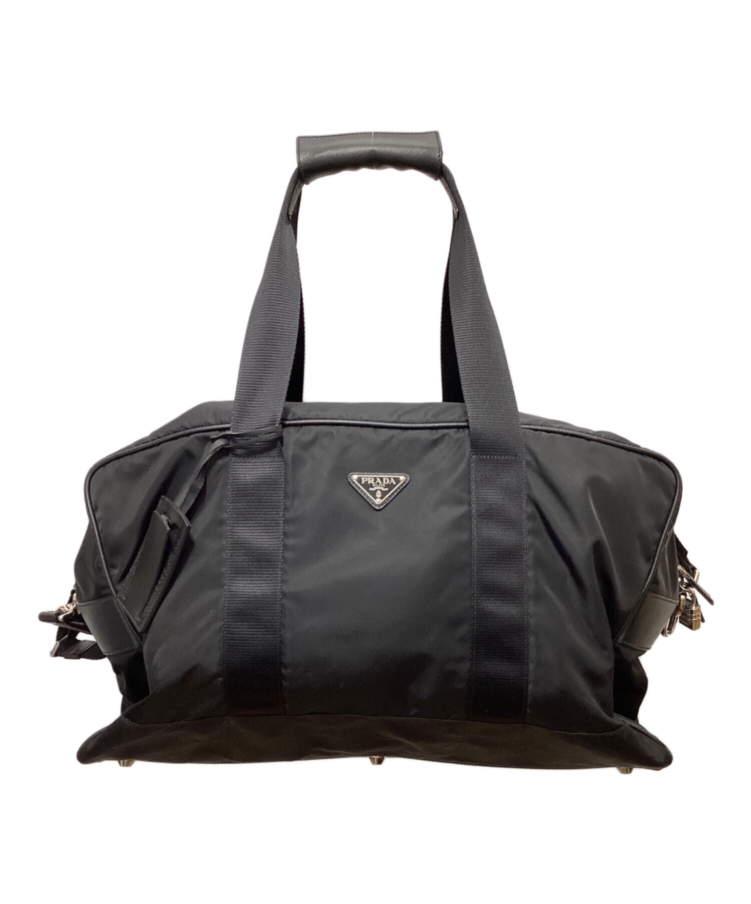 プ*認様 PRADA ブラック ボストンバッグ 中古・古着通販】PRADA (プラダ) ボストンバッグ ブラック｜ブランド