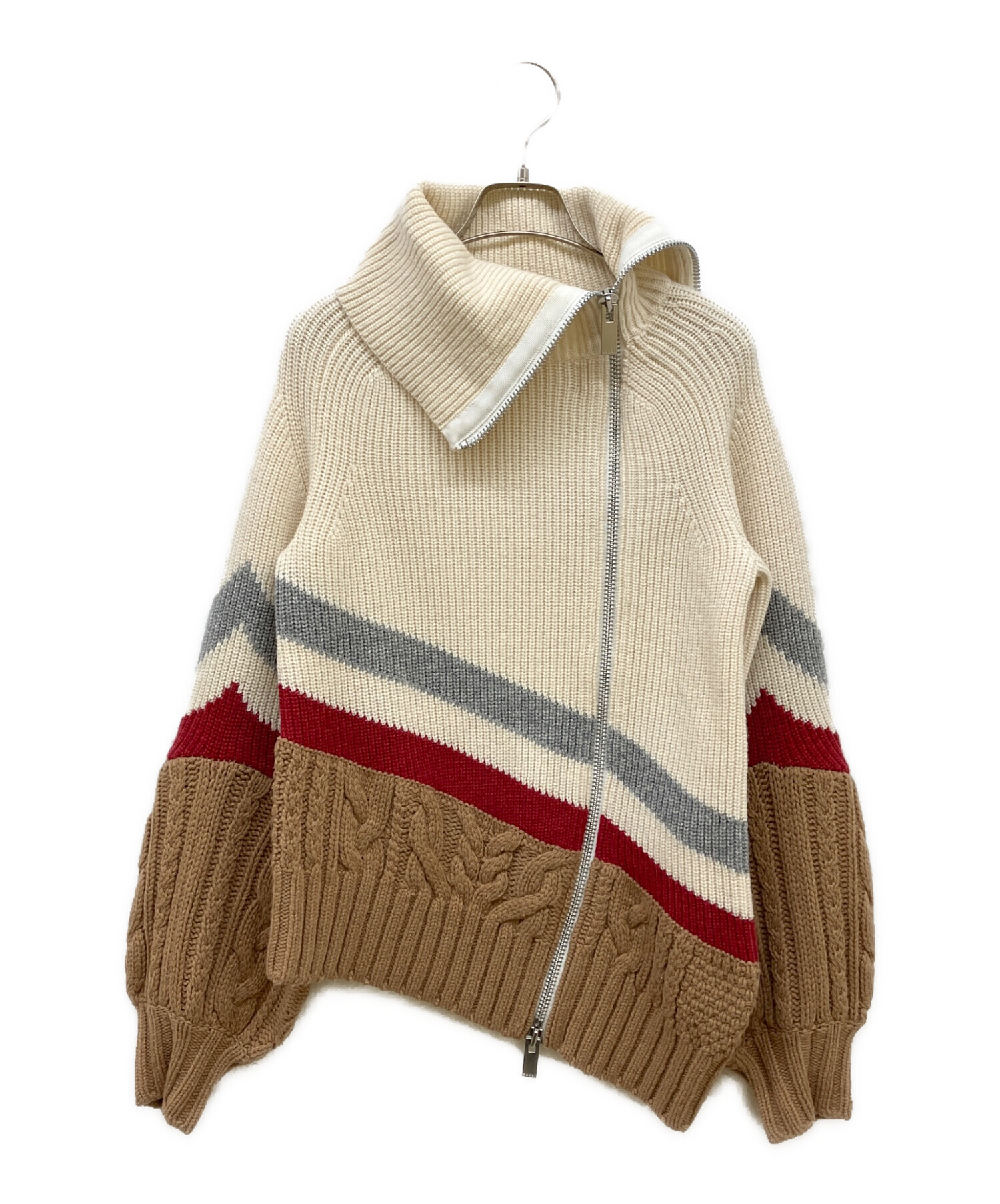 中古・古着通販】sacai (サカイ) アシンメトリーダブルジップニット