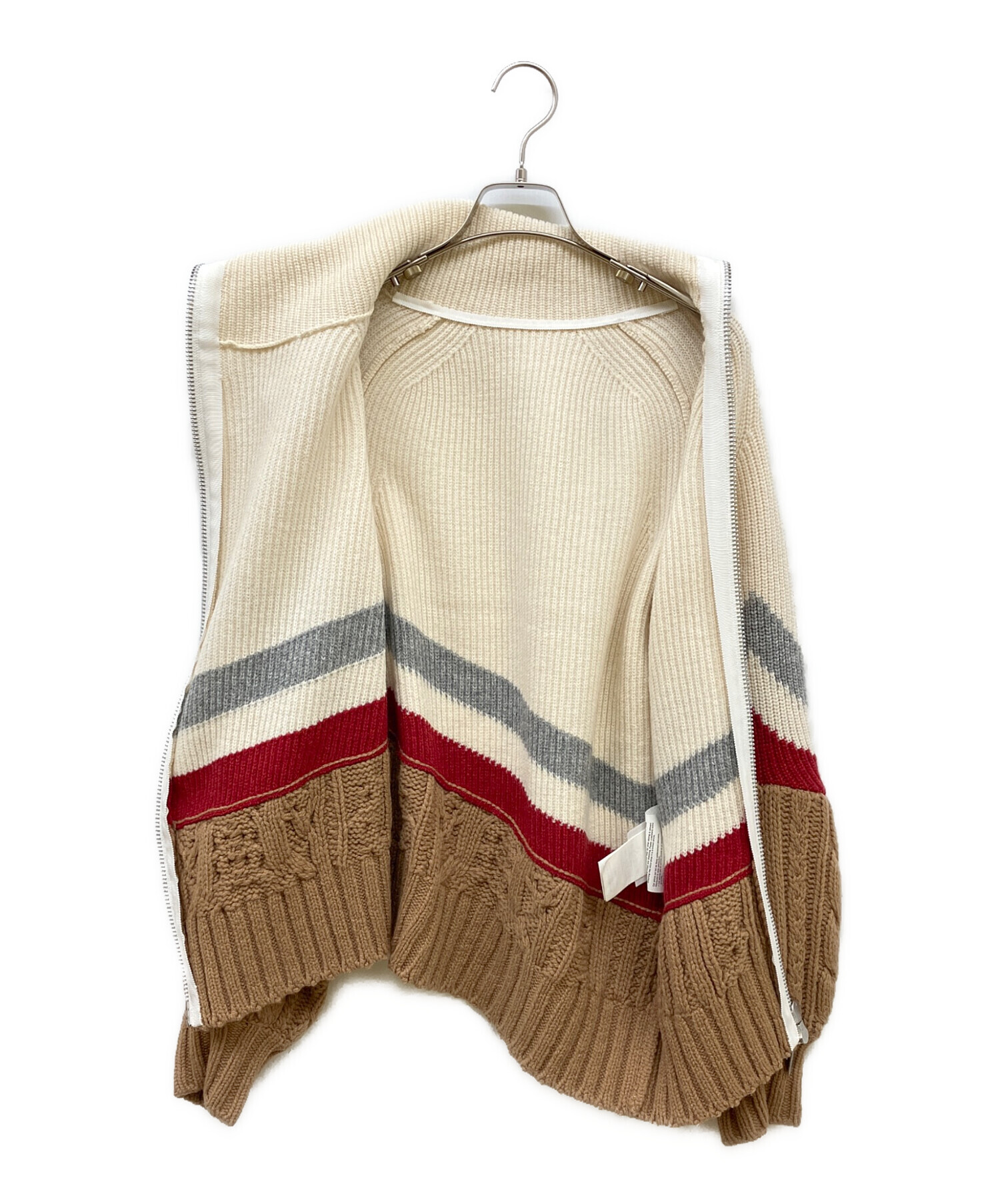 中古・古着通販】sacai (サカイ) アシンメトリーダブルジップニット