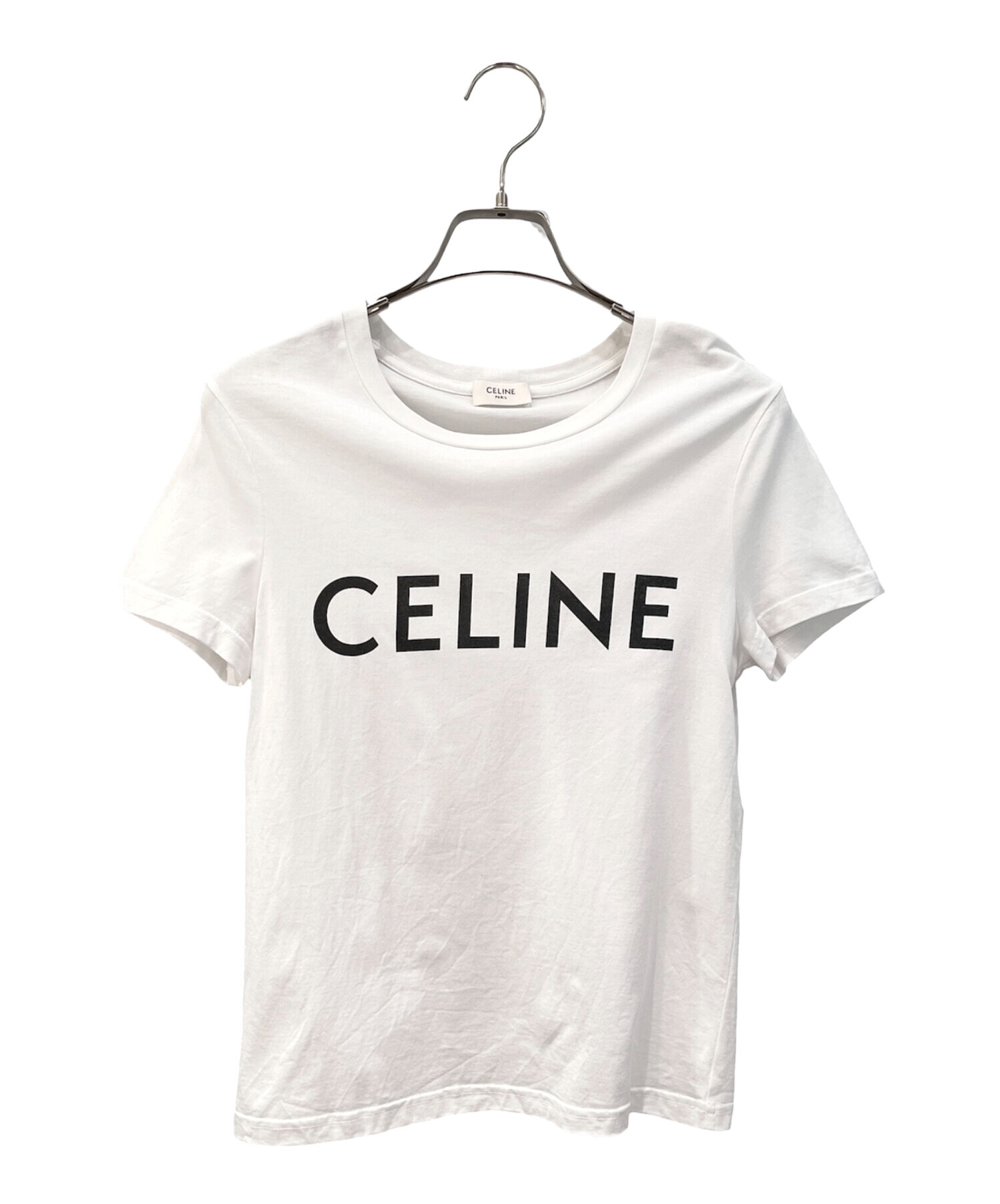 CELINE ロゴプリント Tシャツ ホワイト 中古・古着通販】CELINE (セリーヌ) ロゴプリントTシャツ ホワイト