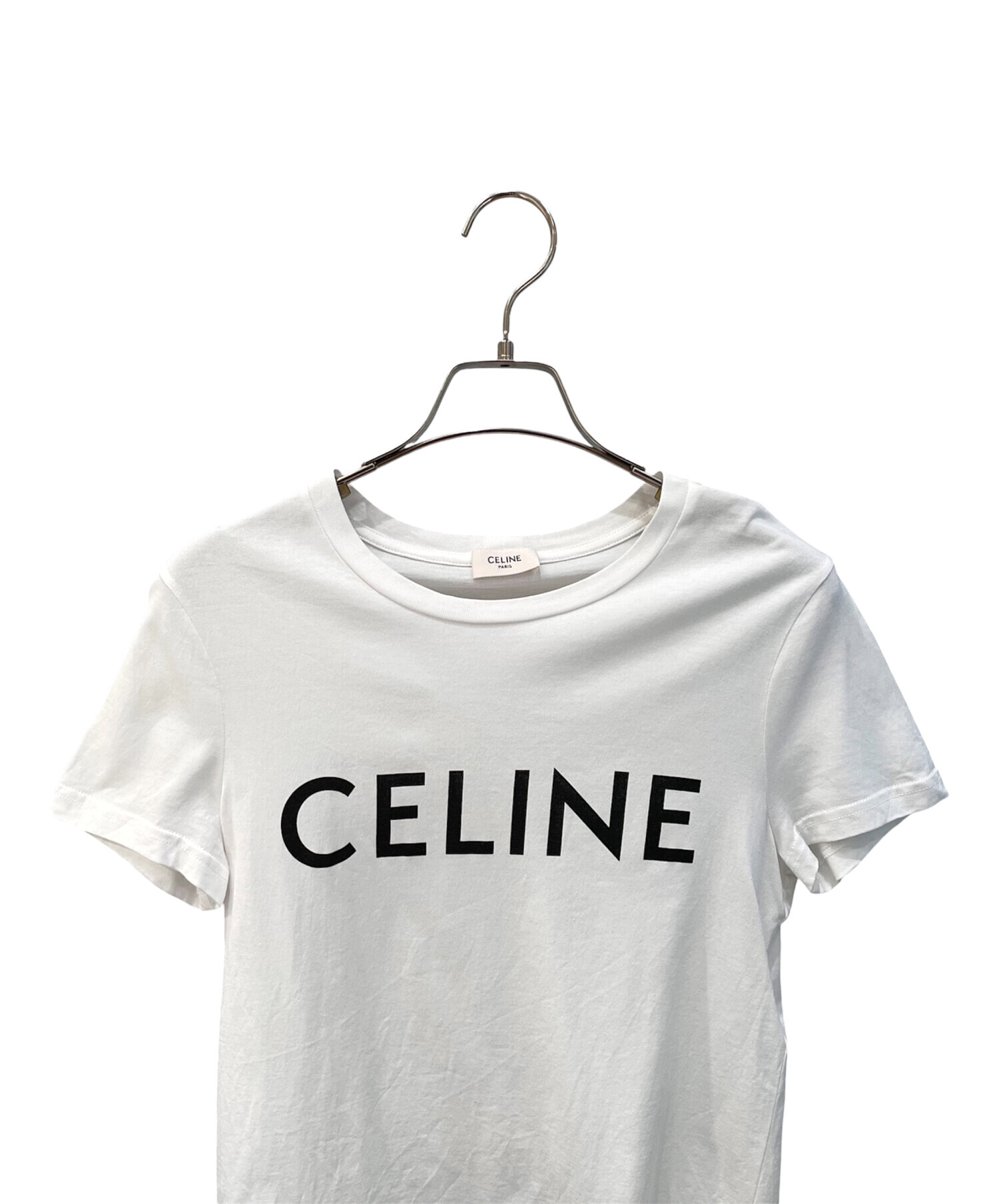 中古・古着通販】CELINE (セリーヌ) ロゴプリントTシャツ ホワイト