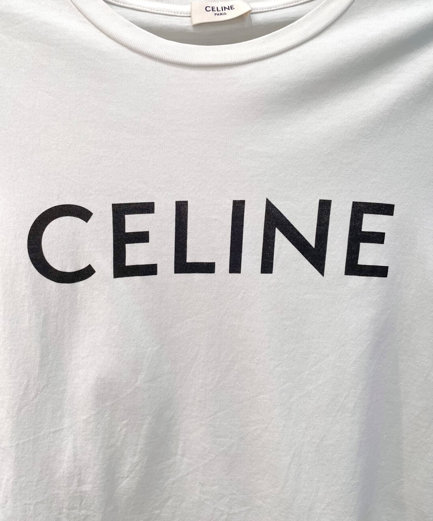 中古・古着通販】CELINE (セリーヌ) ロゴプリントTシャツ ホワイト