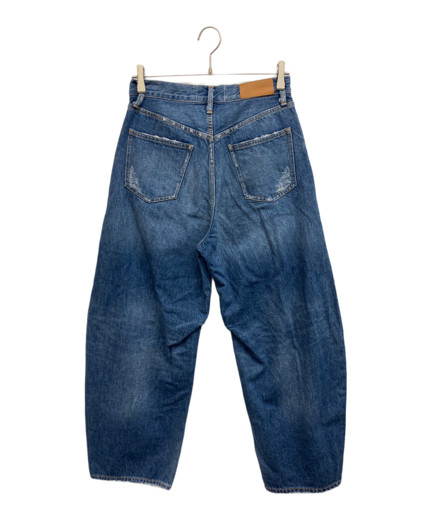 Curensology カーヴィーデニムパンツ サイズ38 ブルー 中古・古着通販】Curensology (カレンソロジー) ダメージカーヴィー