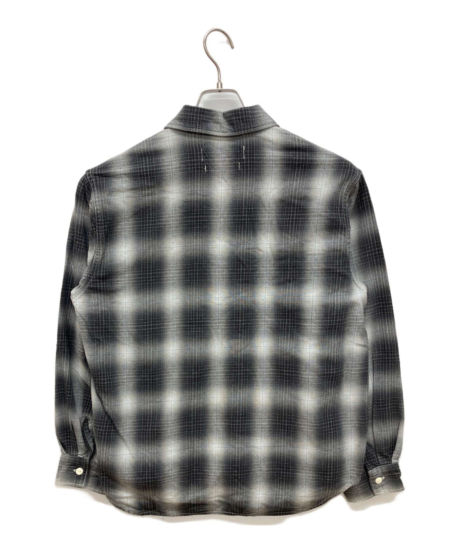 REMI RELIEF　オンブレチェックネルシャツ　ブラックグレー 美品 中古・古着通販】REMI RELIEF (レミレリーフ) オンブレチェック