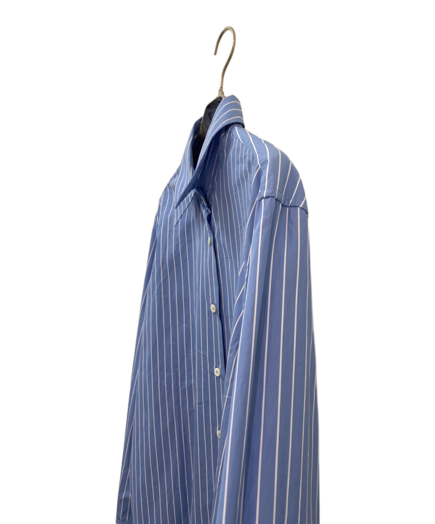 中古・古着通販】PRADA (プラダ) ストライプ ポプリン シャツ ブルー