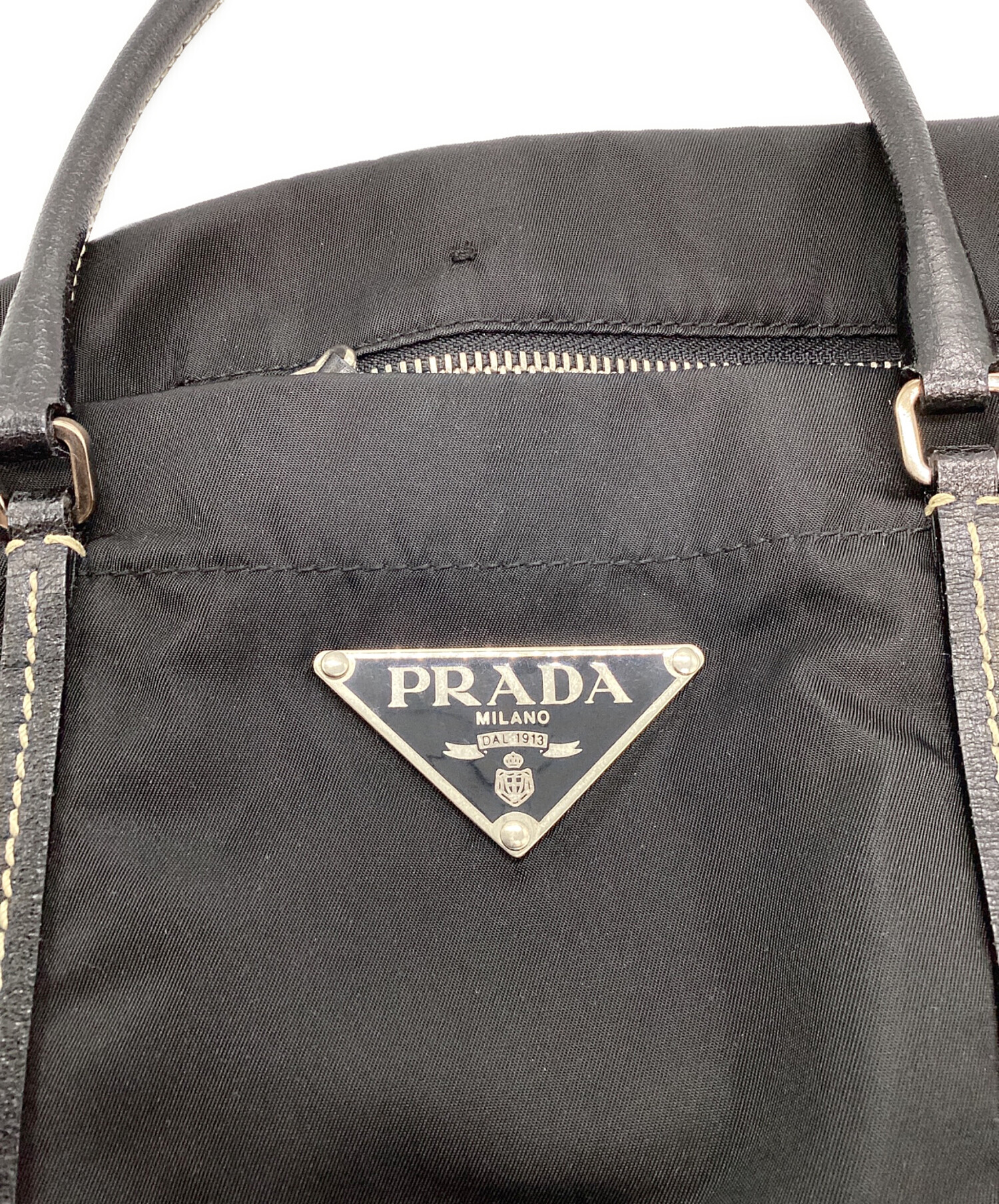 中古・古着通販】PRADA (プラダ) TESSUTOハンドバッグ ブラック