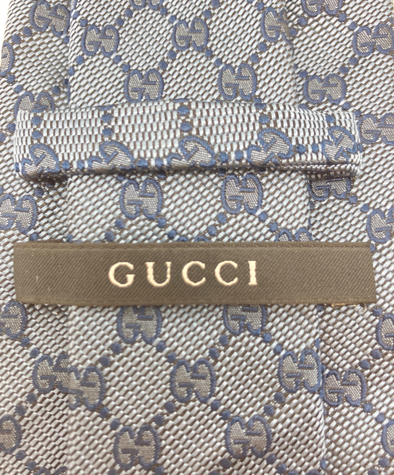 中古・古着通販】GUCCI (グッチ) GG柄シルクネクタイ ネイビー サイズ