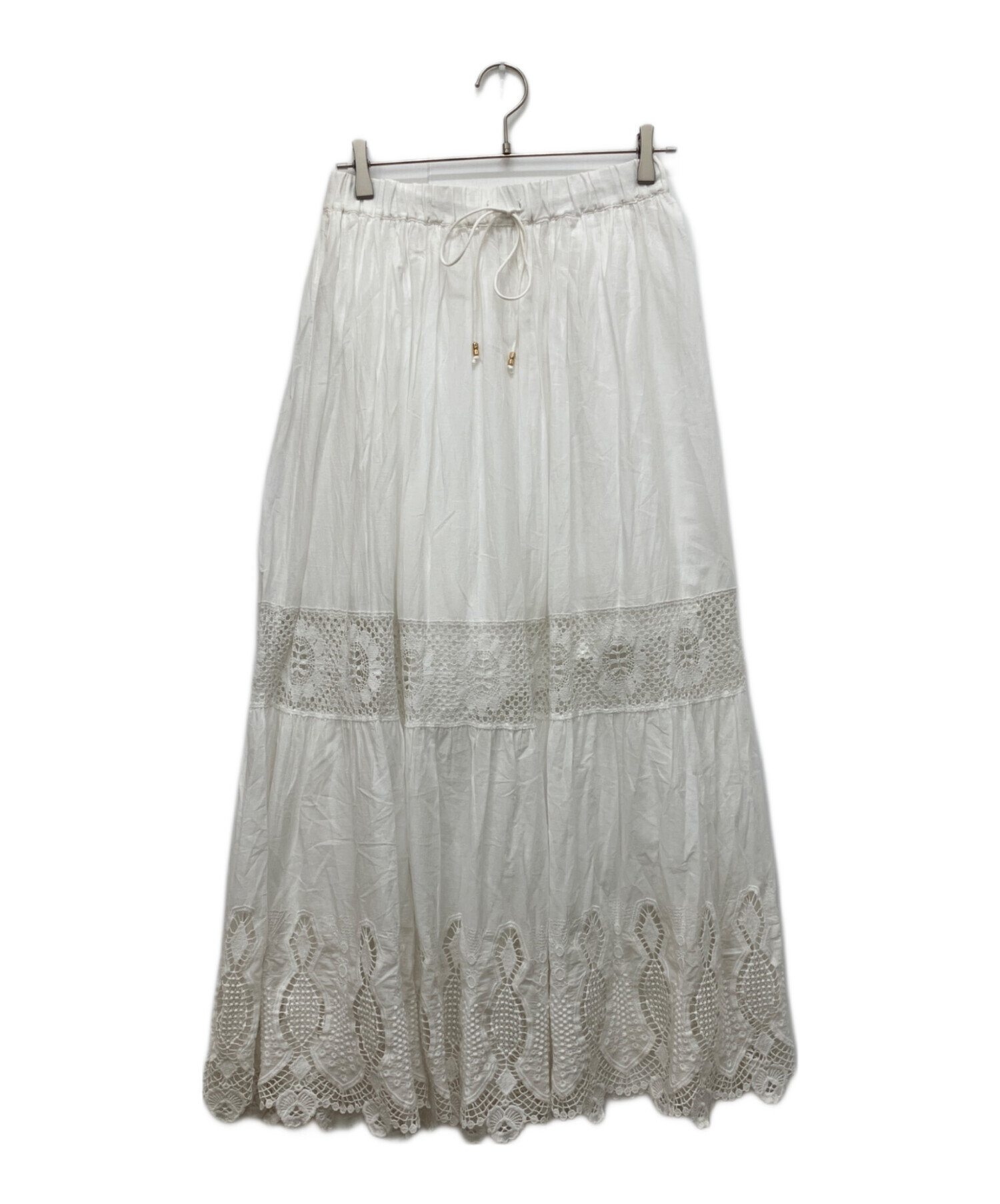 中古・古着通販】RIVE DROITE (リヴドロワ) ケミカルレースティアード