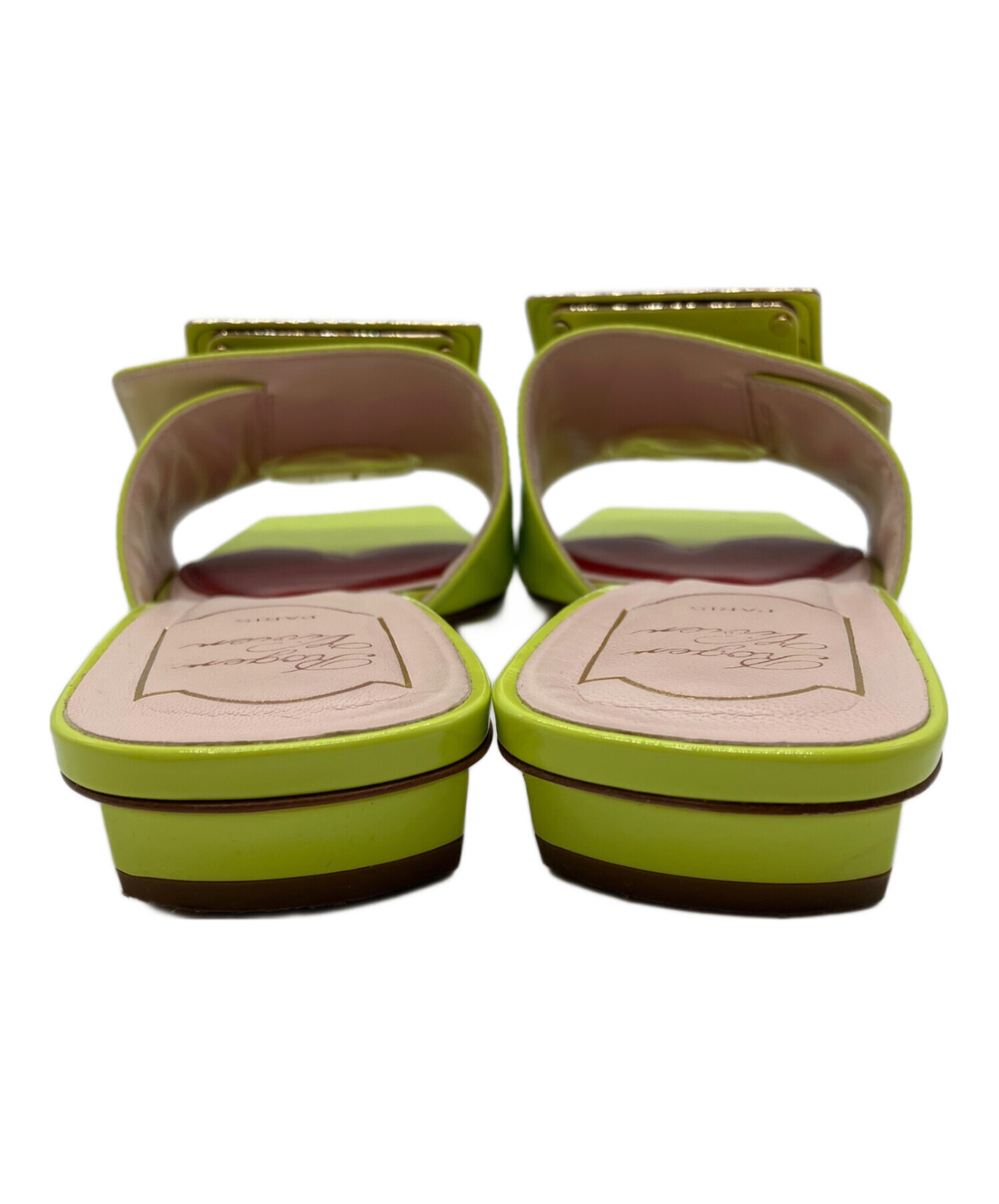 Roger Vivier サンダル　グリーン　38 中古・古着通販】Roger Vivier (ロジェ ヴィヴィエ) LOVE METAL BUCKLE