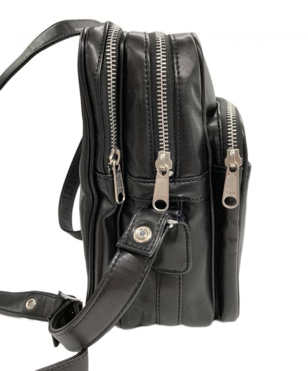 コムデギャルソン ショルダーバッグ フェイクレザー スクエア 黒 ブラック 中古・古着通販】COMME des GARCONS (コムデギャルソン) フェイク