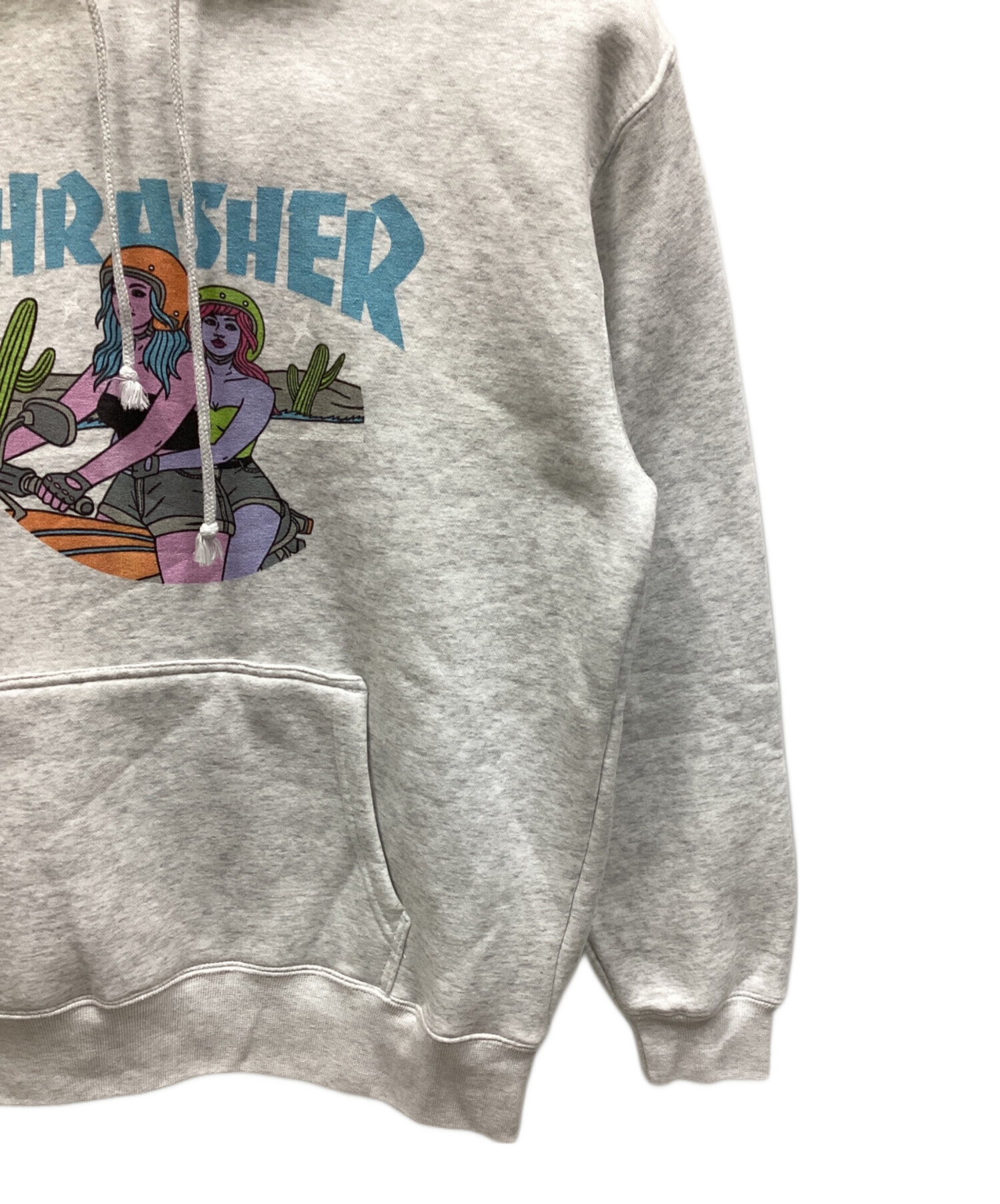 UNDERR THRASHER ロンハーマン コラボフーディ XLサイズ グレー 中古・古着通販】THRASHER (スラッシャー) プルオーバーパーカー