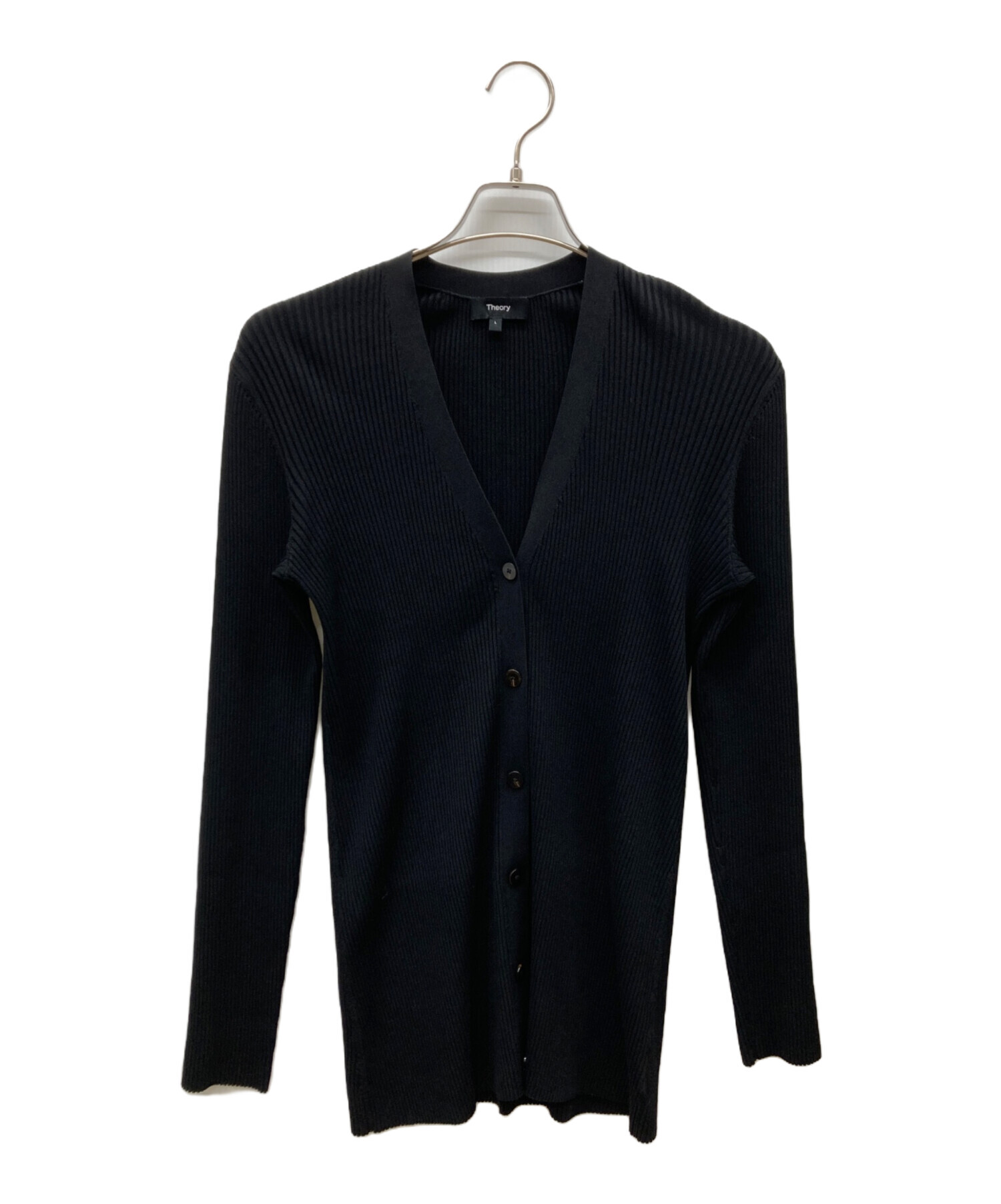 今季セオリー襟付きジッブカーディガンSサイズ Double knit ブラック 中古・古着通販】theory (セオリー) Wooster Crepe Knit Button Rib
