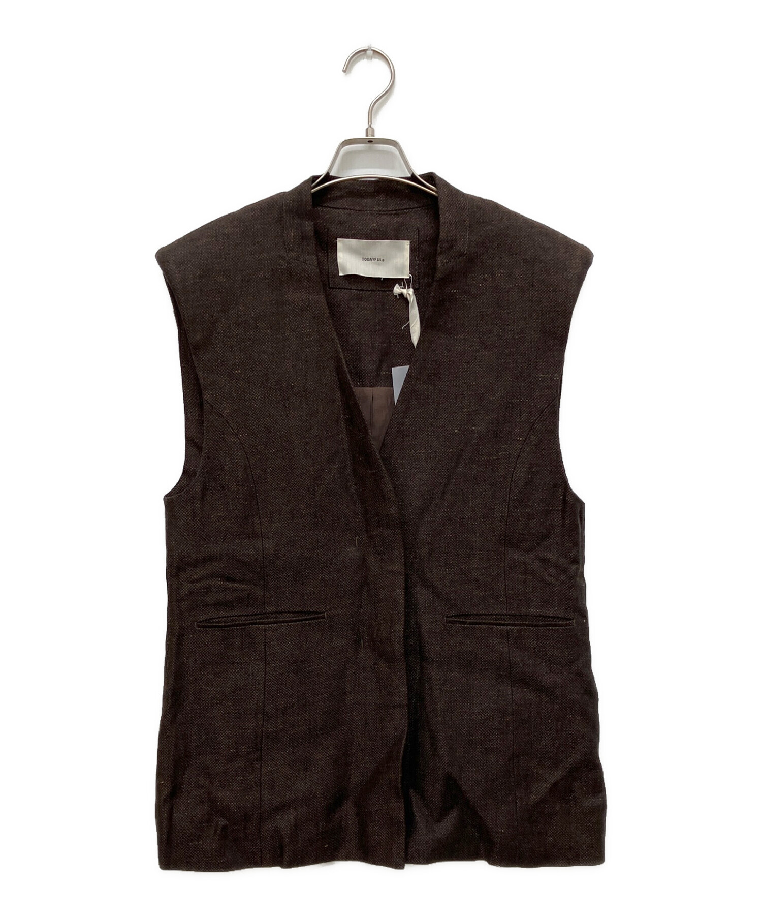 中古・古着通販】TODAYFUL (トゥデイフル) Linen Over Vest グリーン 