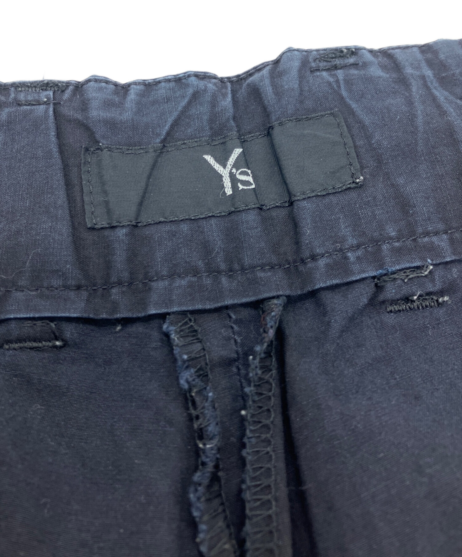 Y's パンツ　ネイビー 中古・古着通販】Y's (ワイズ) 80sガーメントダイワイドストレート