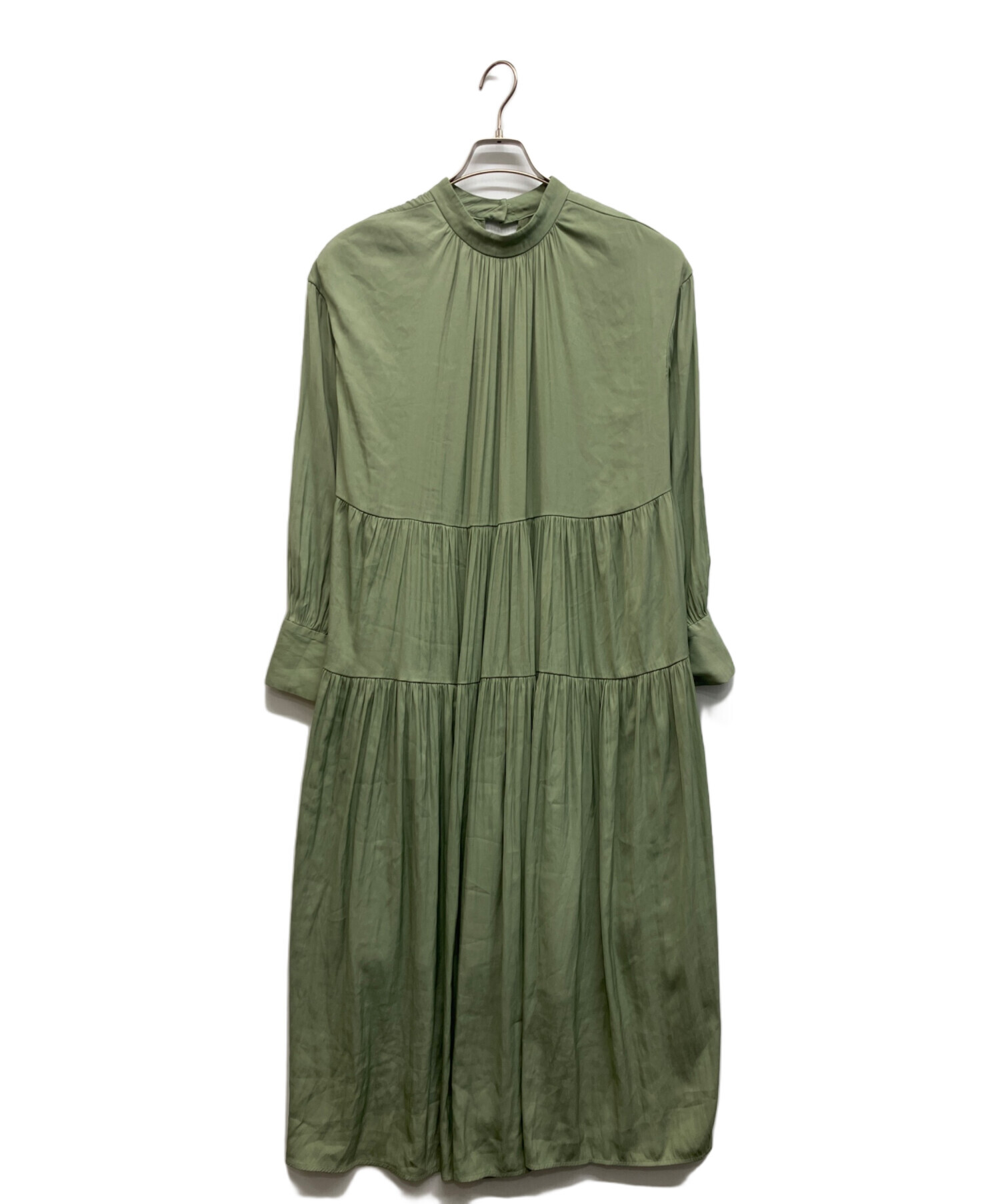 CLANE クラネ ブラウス 1(S位) 緑 【古着】【中古】 中古・古着通販】CLANE (クラネ) DOUBLE FACE LOOSE ONE PIECE