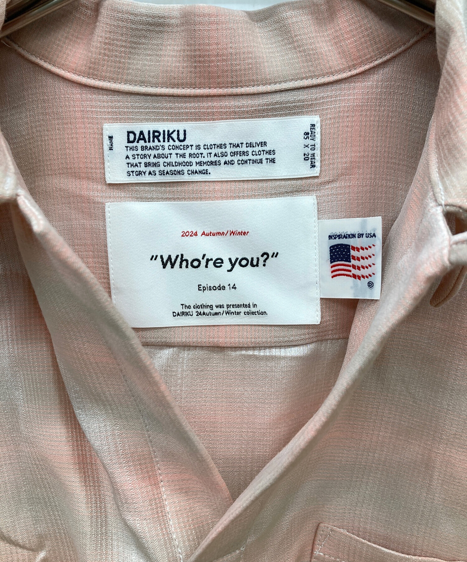 中古・古着通販】DAIRIKU (ダイリク) 24AW CHECK L-S Rib Shirt ピンク 