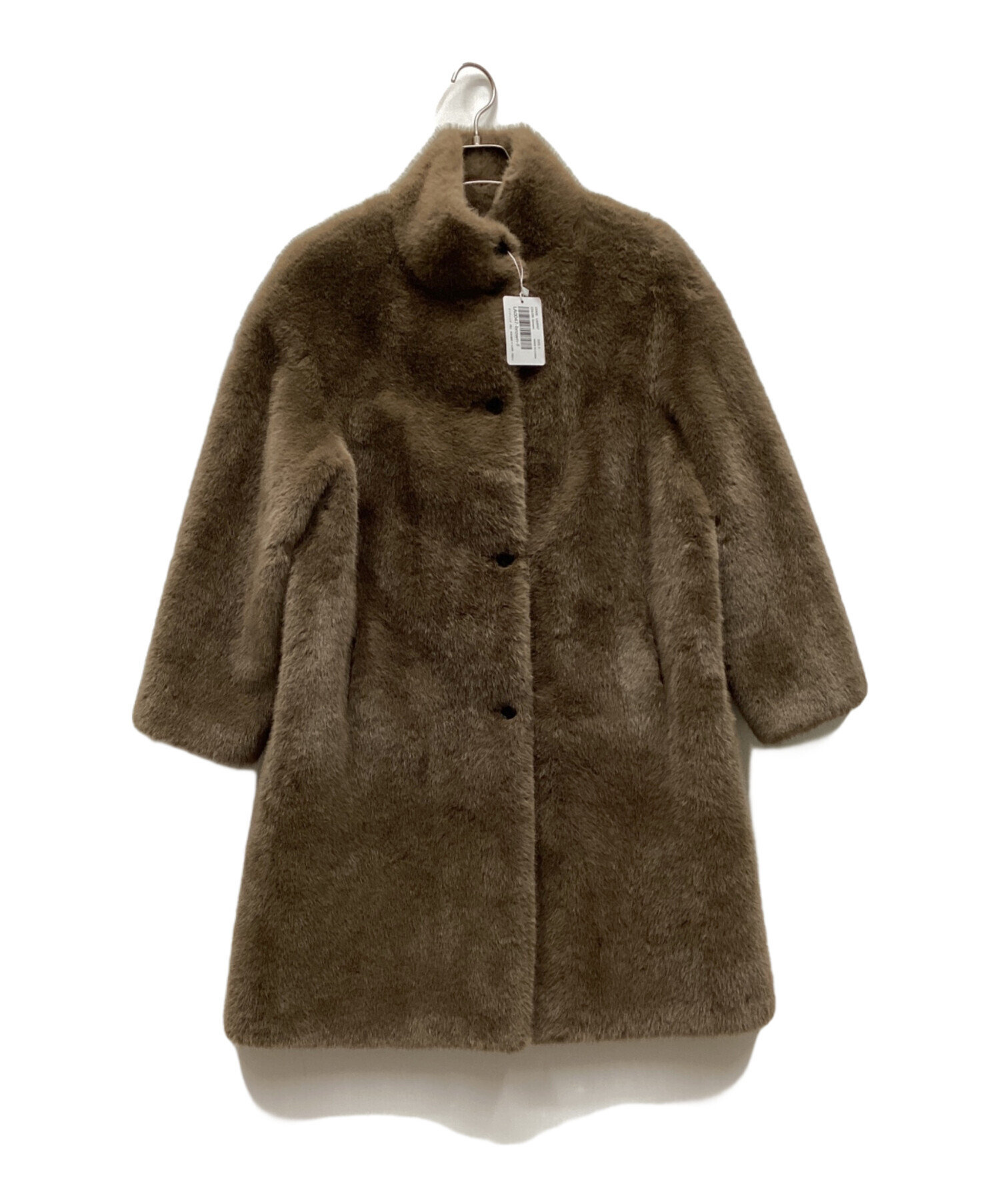中古・古着通販】LAULEN (ローレン) stand collar fur coat ブラウン