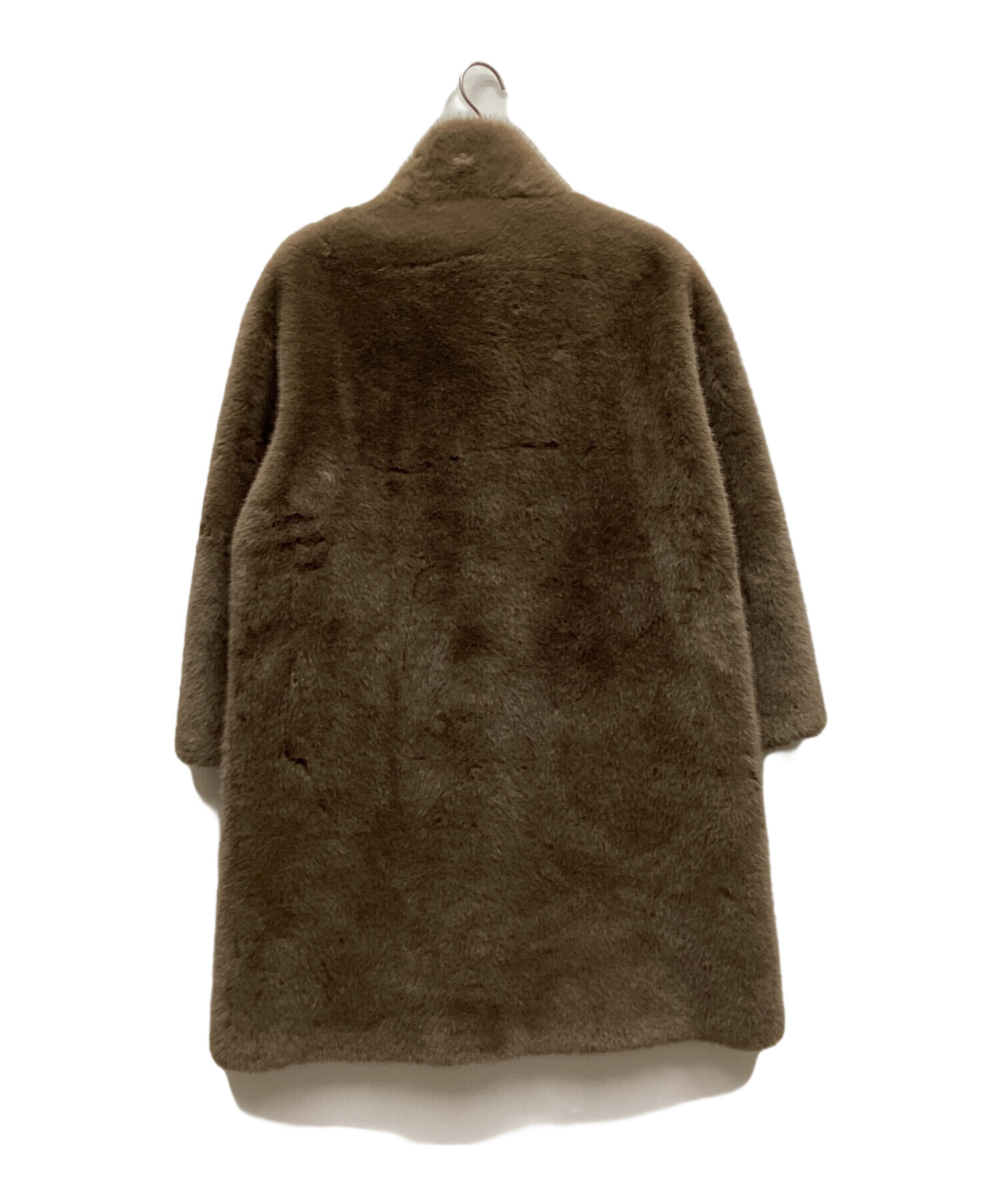 中古・古着通販】LAULEN (ローレン) stand collar fur coat ブラウン