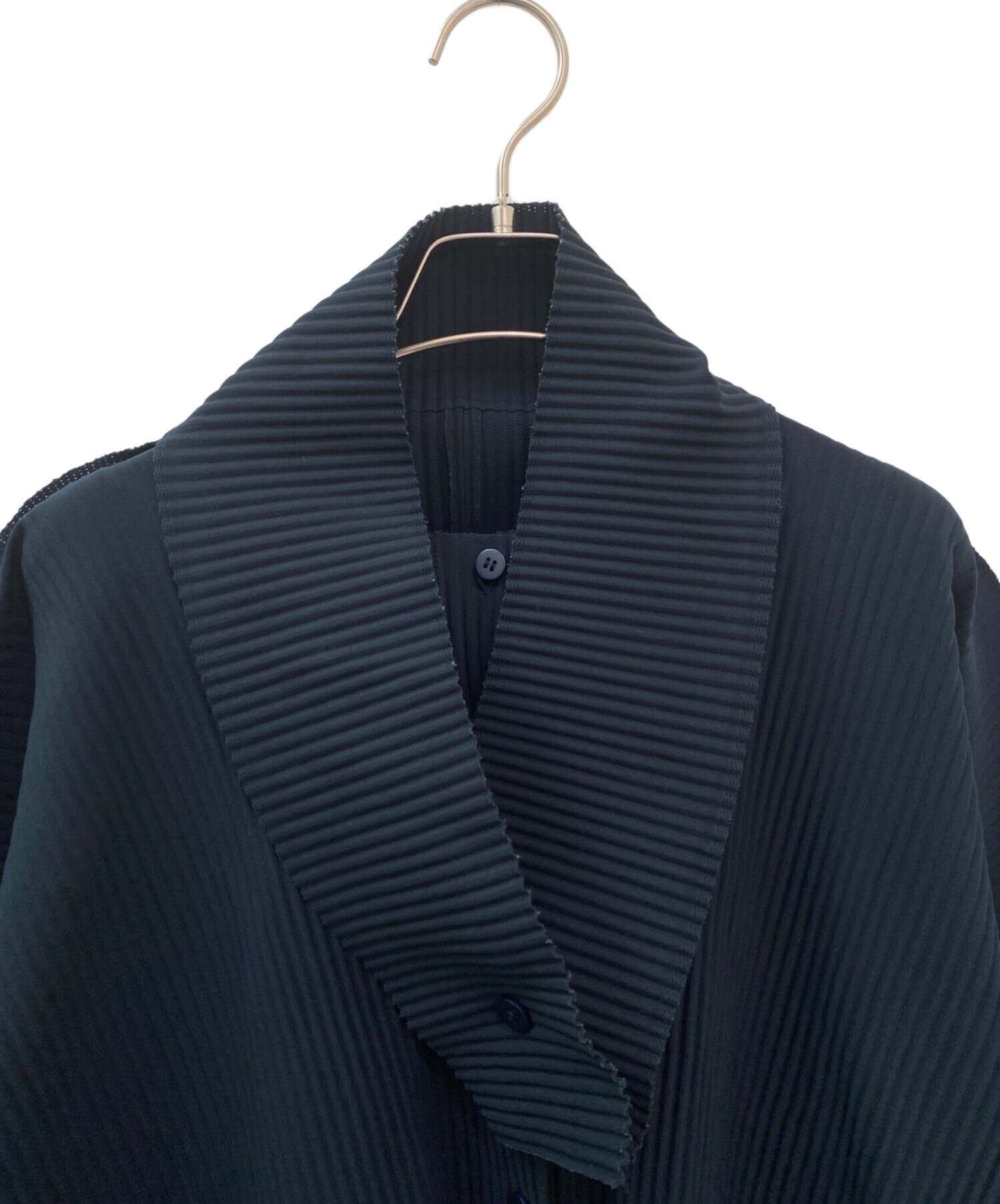 me ISSEY MIYAKE カーディガン カリフラワーシリーズ ネイビー 極美品✨ME ISSEY MIYAKE カーディガン カリフラワー ポケット 青
