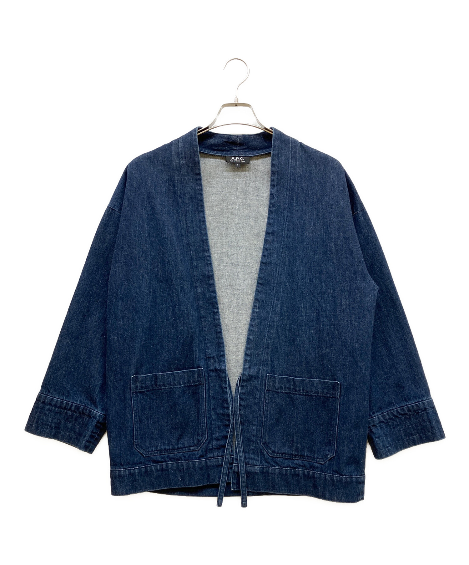 A.P.C. インディゴ半纏 ノーカラージャケット デニム 中古・古着通販】A.P.C. (アーペーセー) 半纏デニムジャケット