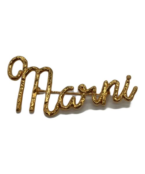 MARNI ブローチ ロゴ 中古・古着通販】MARNI (マルニ) ロゴブローチ ゴールド｜ブランド