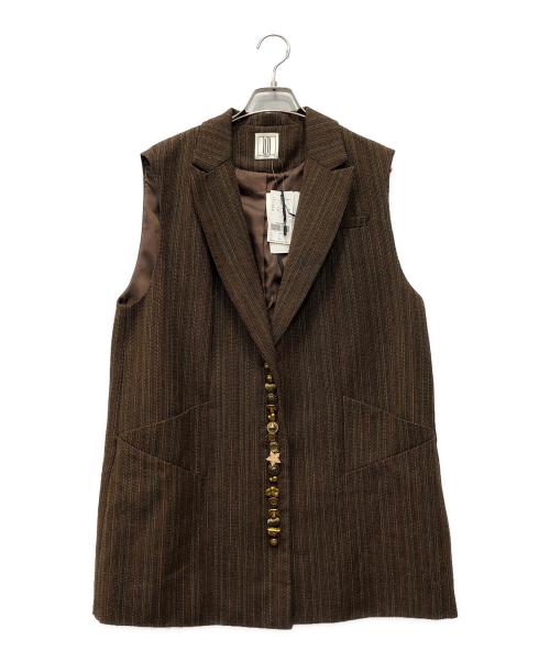 中古・古着通販】AMERI (アメリ) UND MANY MOTIF BUTTON VEST ブラウン