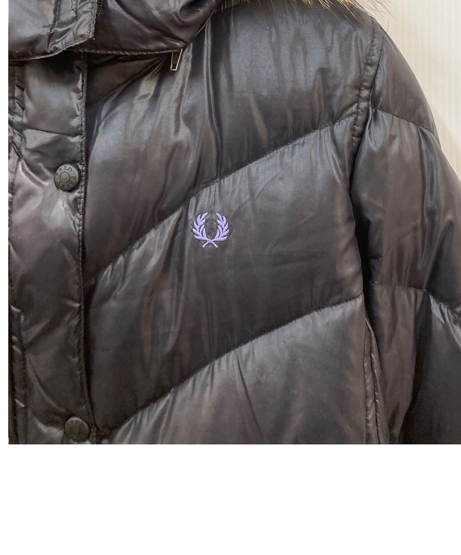 FRED PERRY ダウンジャケット ファー付 Lサイズ FRED PERRY - FRED PERRY フレッドペリー ダウン ファー付き フード の
