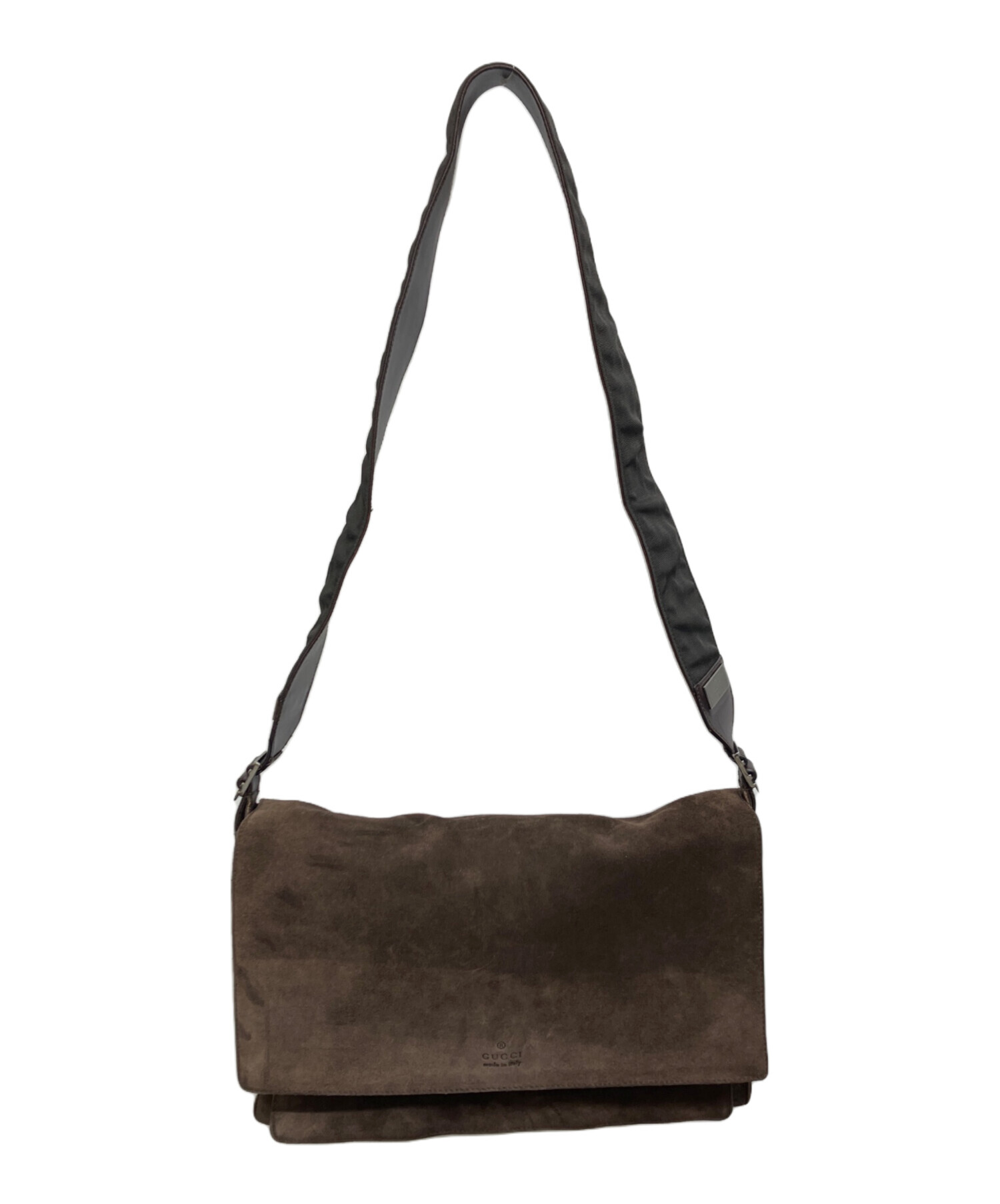 古*︎様 GUCCI ブラウン スエード ショルダーバッグ 中古・古着通販】GUCCI (グッチ) スウェードショルダーバッグ ブラウン