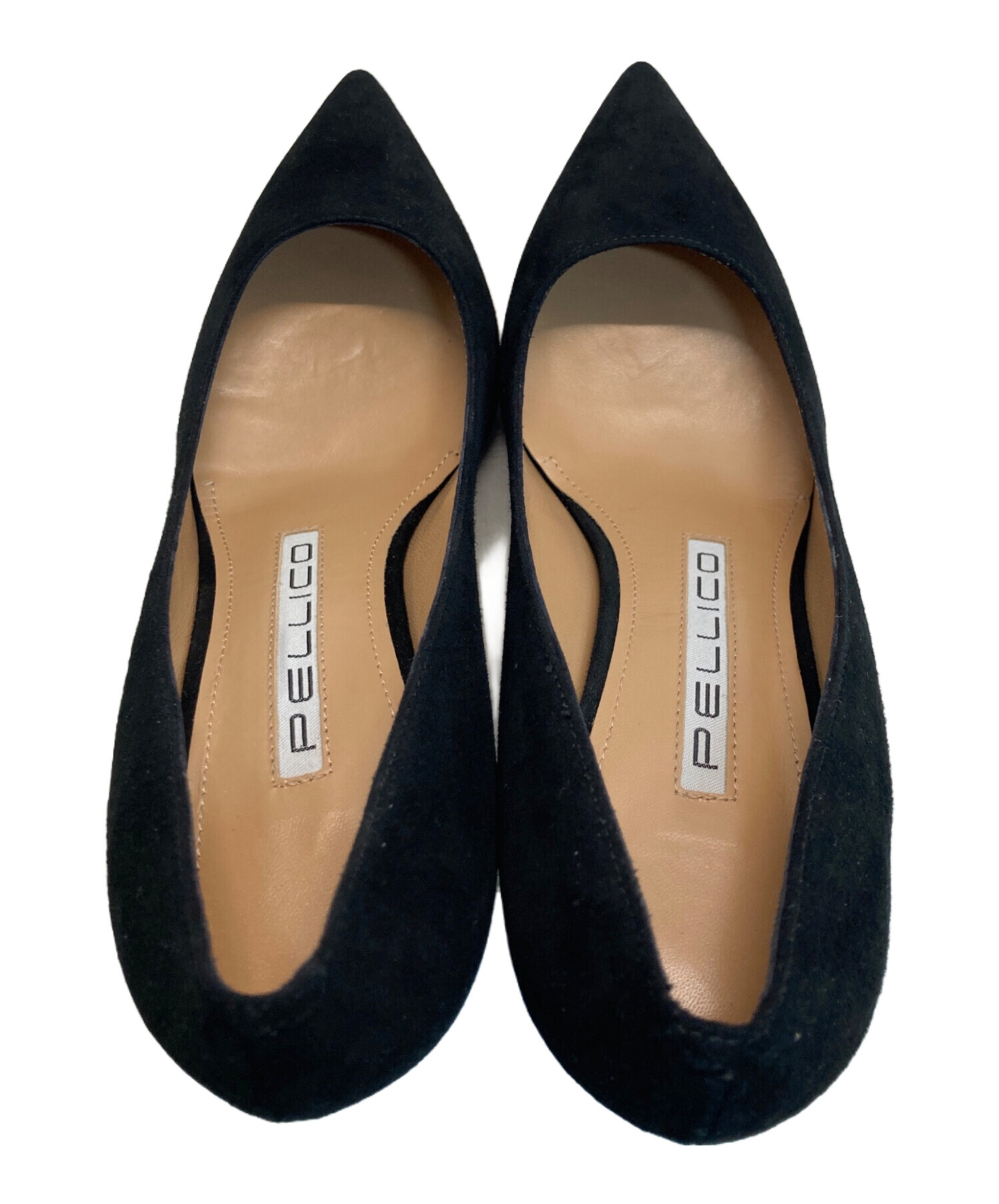ペリーコ　PELLICO ミュール　ブラックスエード 中古・古着通販】PELLICO (ペリーコ) スエードヒールパンプス ブラック