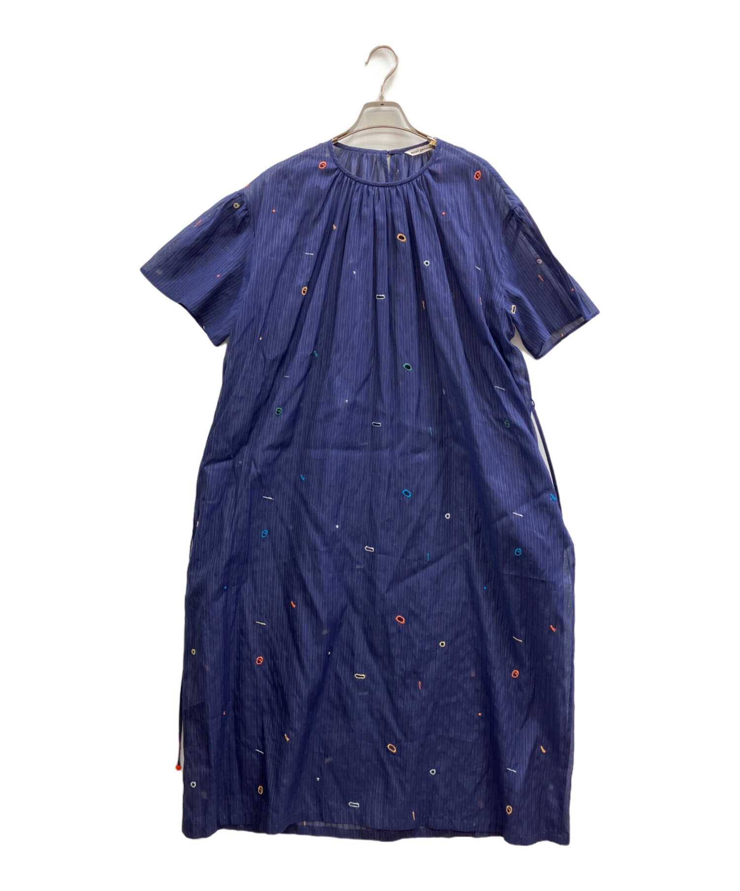 mina perhonen - mina perhonen ミナペルホネン rain chukka プリント シャツ ブラウス サイズ1 ブルー系 レディース 古着 中古 USED 中古・古着通販】mina perhonen (ミナ ペルホネン) ギャザードレス