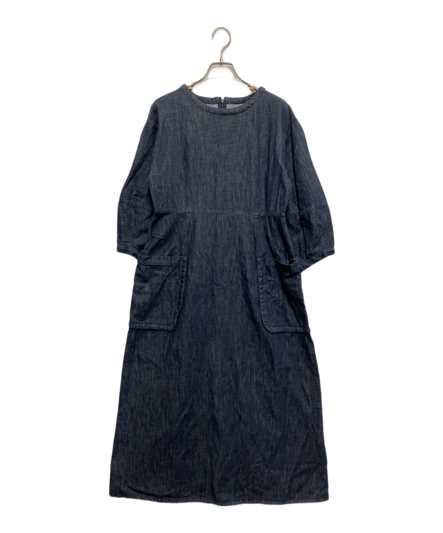 中古・古着通販】BEARDSLEY (ビアズリー) 袖ぷっくりデニムワンピース