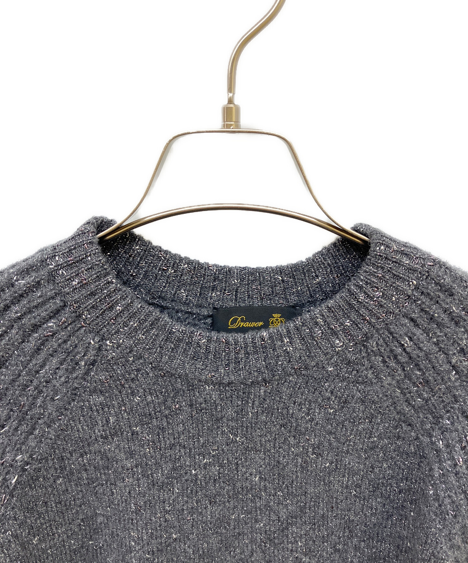 中古・古着通販】DRAWER (ドゥロワー) WINTER1 ラメ5ゲージクルー