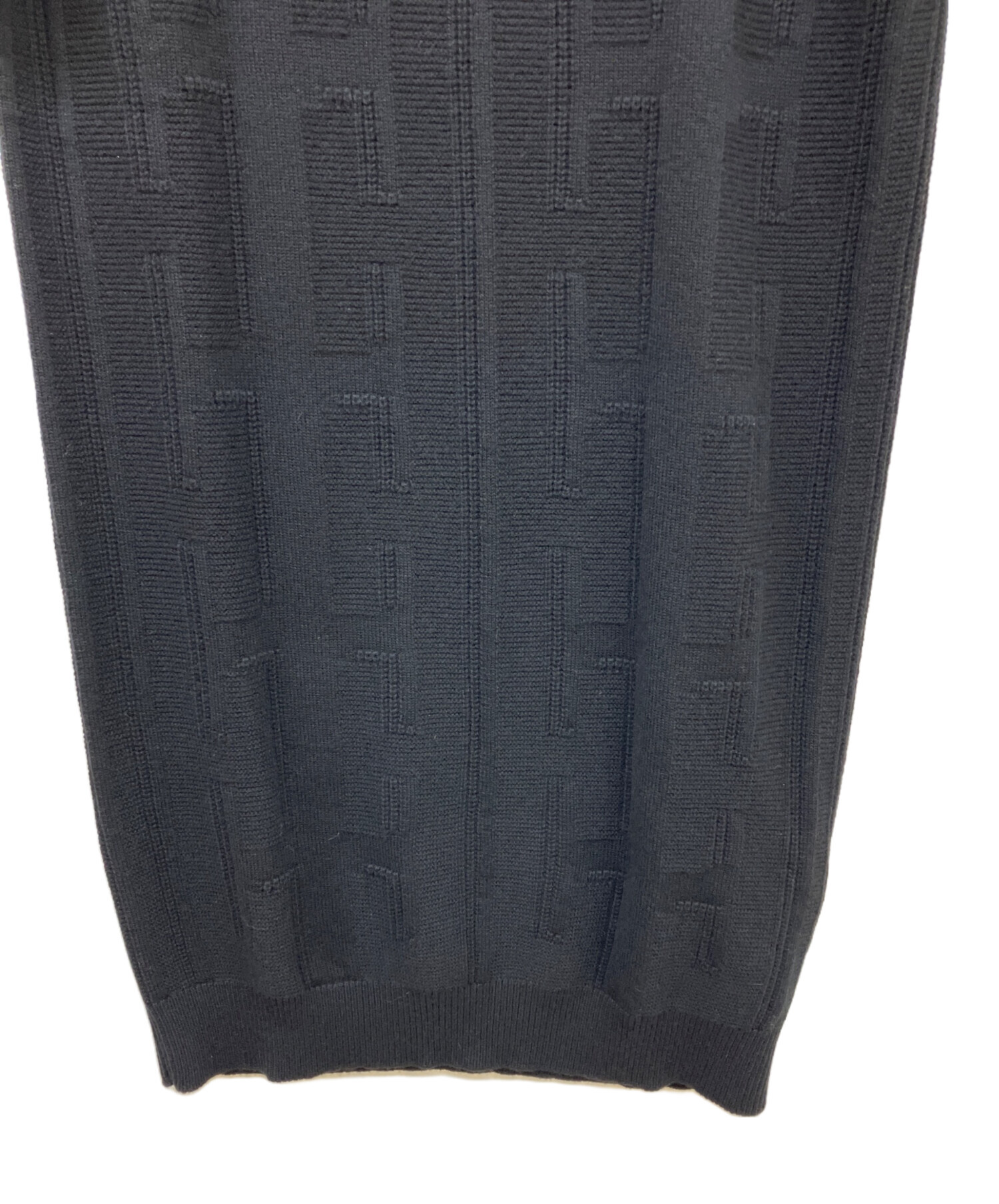 中古・古着通販】HERMES (エルメス) ニットワンピース ブラック サイズ