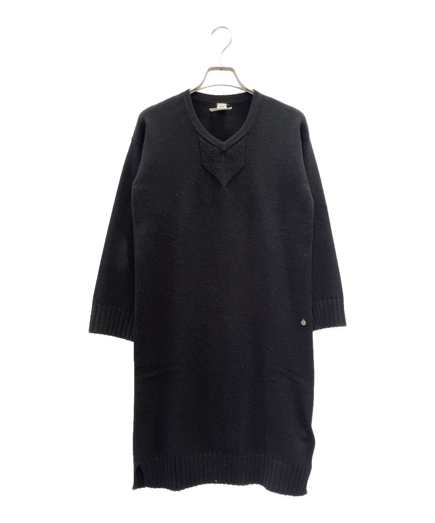 HERMES ニットワンピース　42 中古・古着通販】HERMES (エルメス) Hロゴ金具カシミヤニット