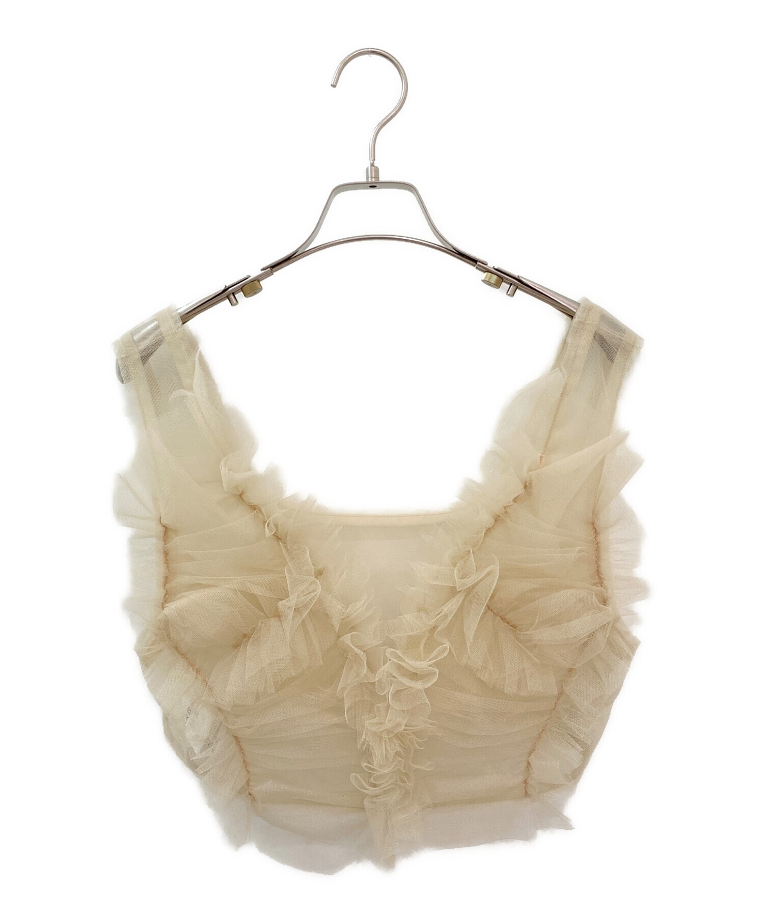 【未使用】Chika Kisada TANK TOP 中古・古着通販】Chika Kisada (チカ キサダ) Tulle Tank top ベージュ
