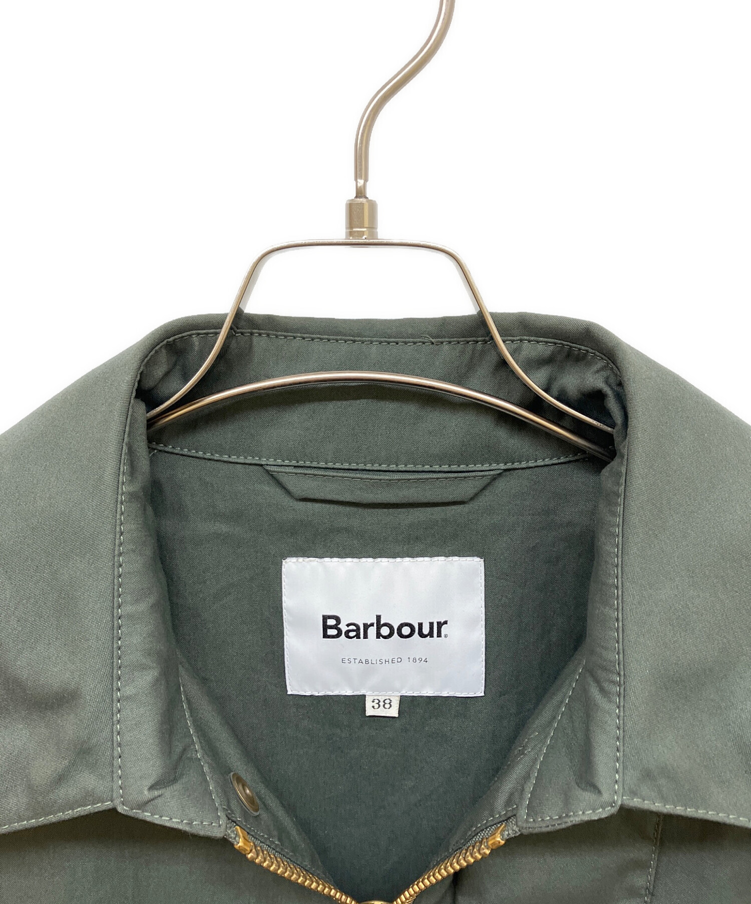 Barbour ステンカラーコート38 オリーブカラー綺麗。兼用可　本日まで掲載 中古・古着通販】Barbour (バブアー) ステンカラーコート オリーブ