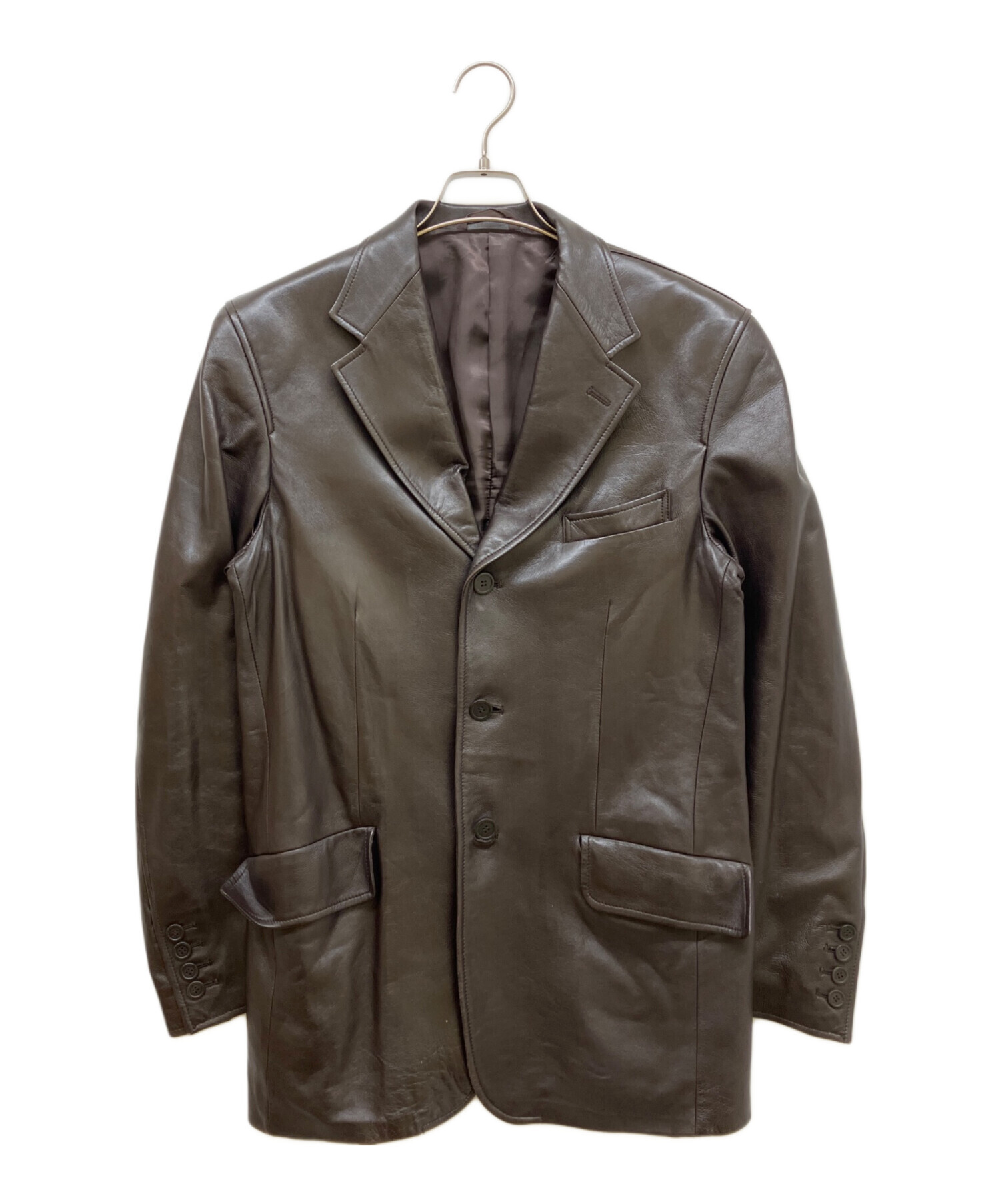 ポールスミス ラムレザー 羊革 テーラードジャケット ブラウン L 中古・古着通販】Paul Smith London (ポールスミスロンドン