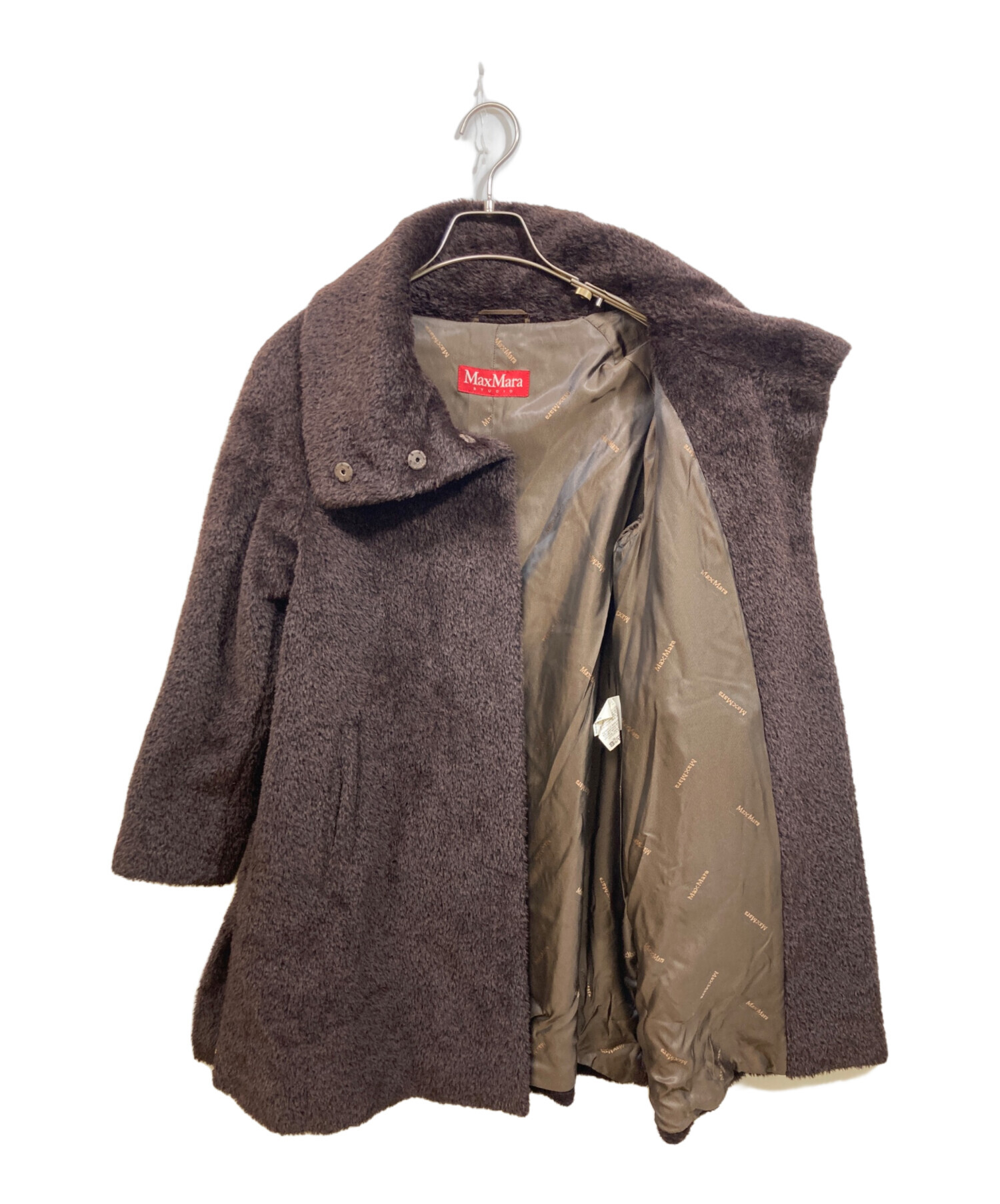 中古・古着通販】MaxMara (マックスマーラ) ボアコート ブラウン 