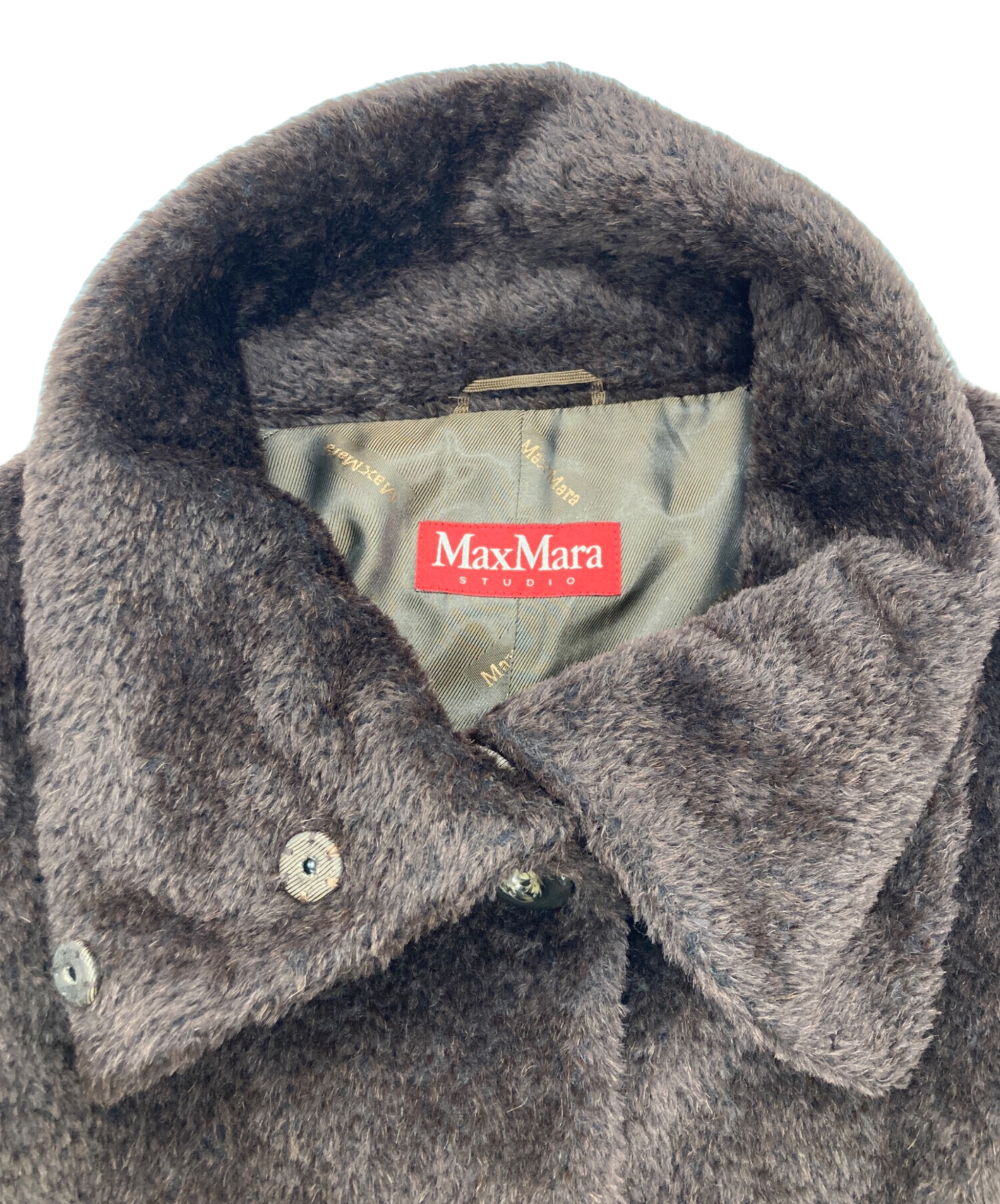 中古・古着通販】MaxMara (マックスマーラ) ボアコート ブラウン 中古・古着通販】MaxMara (マックスマーラ) ボアコート ブラウン