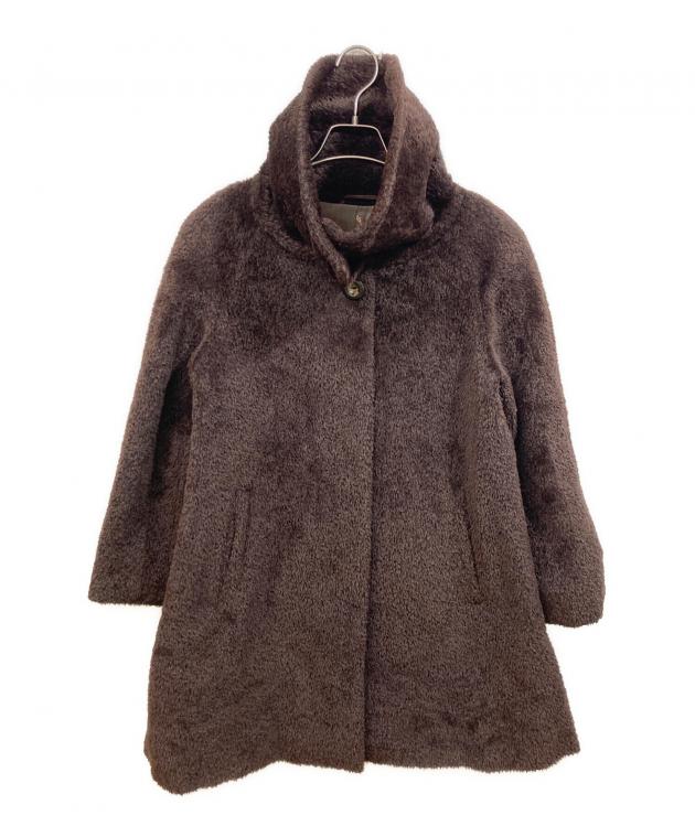 中古・古着通販】MaxMara (マックスマーラ) ボアコート ブラウン 中古・古着通販】MaxMara (マックスマーラ) ボアコート ブラウン
