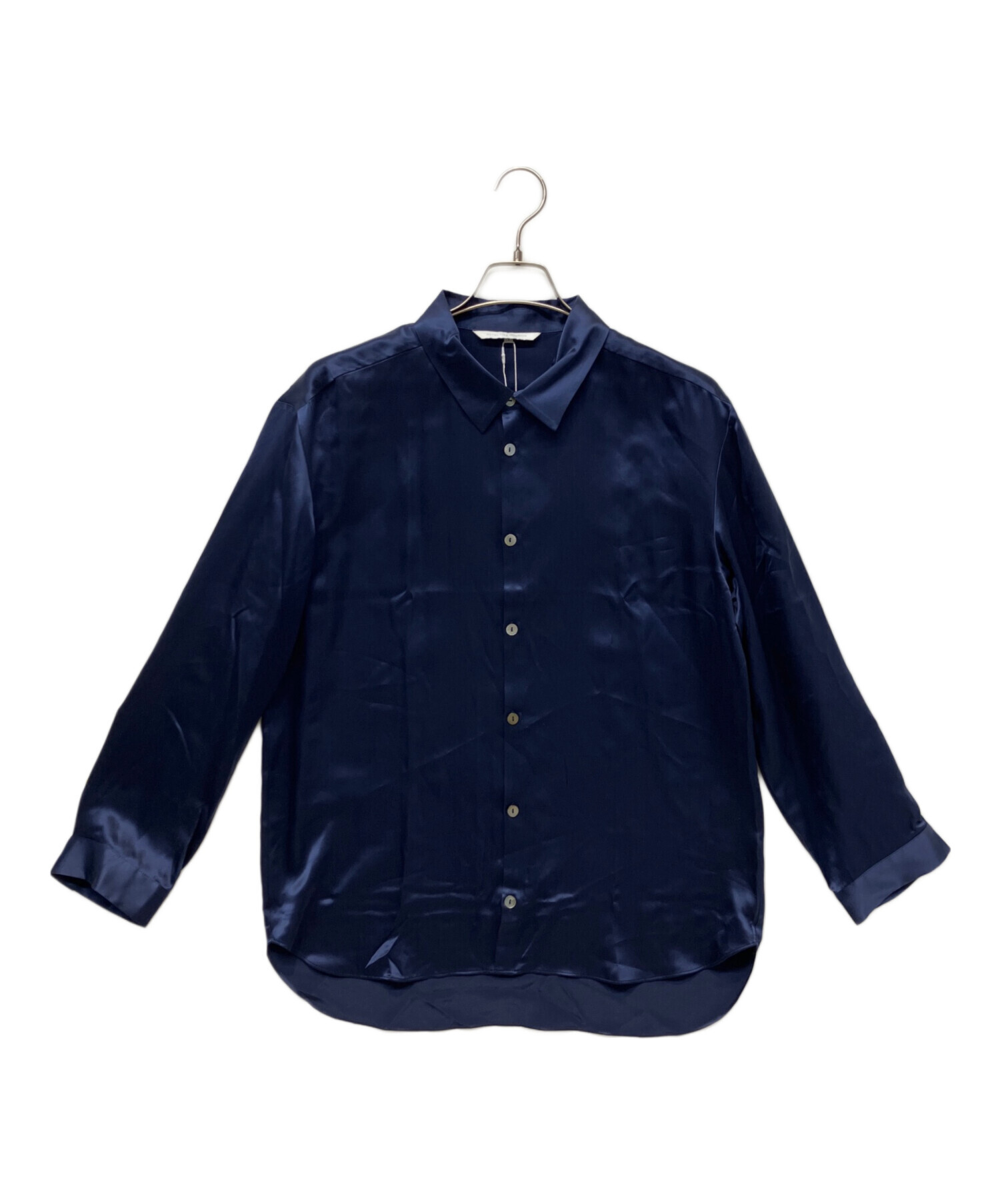 【新品未使用】完売品　conte キュプラシルク シャツ　ネイビー 新品未使用】完売品 conte キュプラシルク シャツ ネイビー UNITED