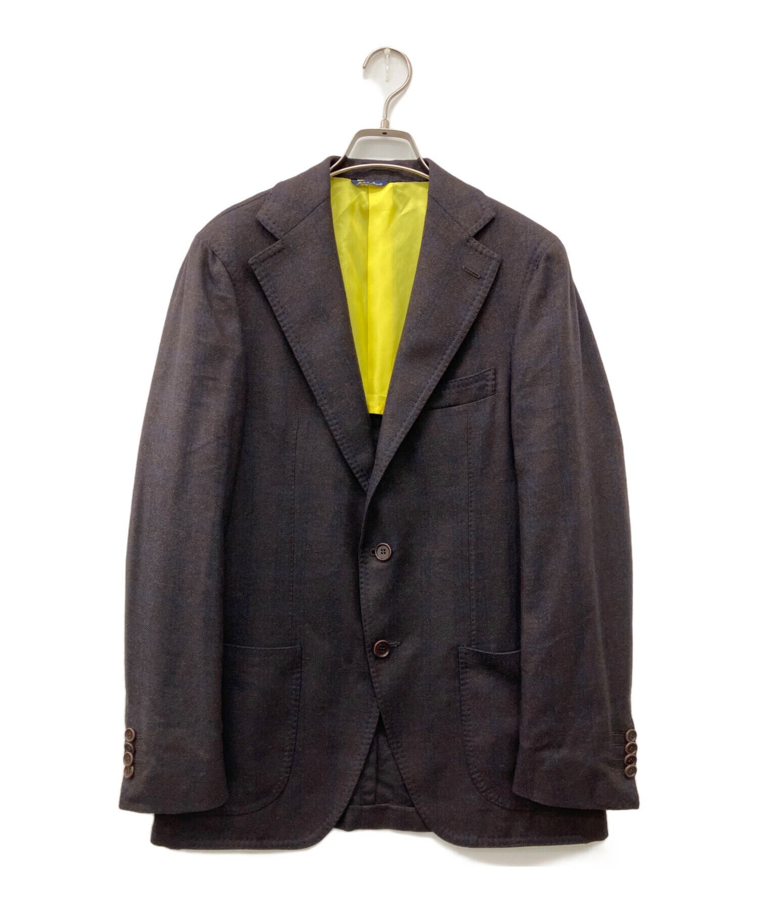 J7295 未使用 gabo 23AWシルカシミヤテーラードジャケット 茶 48 J7295 未使用 gabo 23AWシルカシミヤテーラードジャケット 茶 48