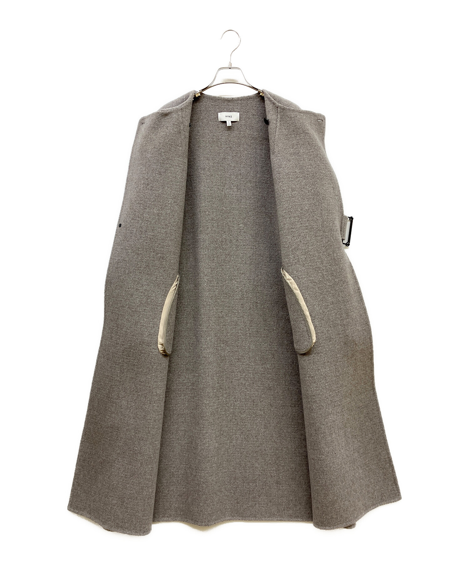 中古・古着通販】HYKE (ハイク) ダブルフェイスコート ベージュ サイズ