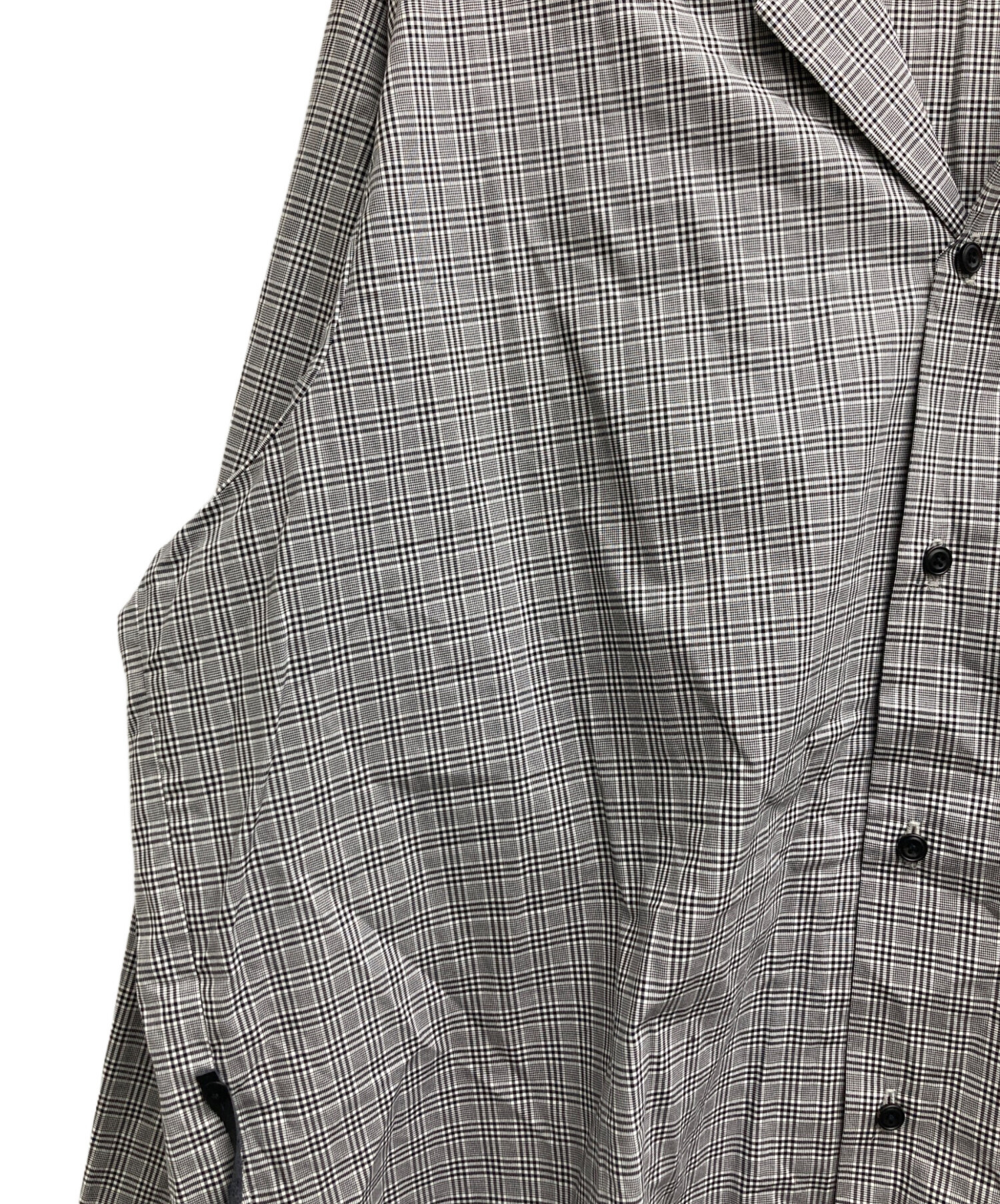 中古・古着通販】SUNSEA (サンシー) White BK Check GIGOLO Shirt 改