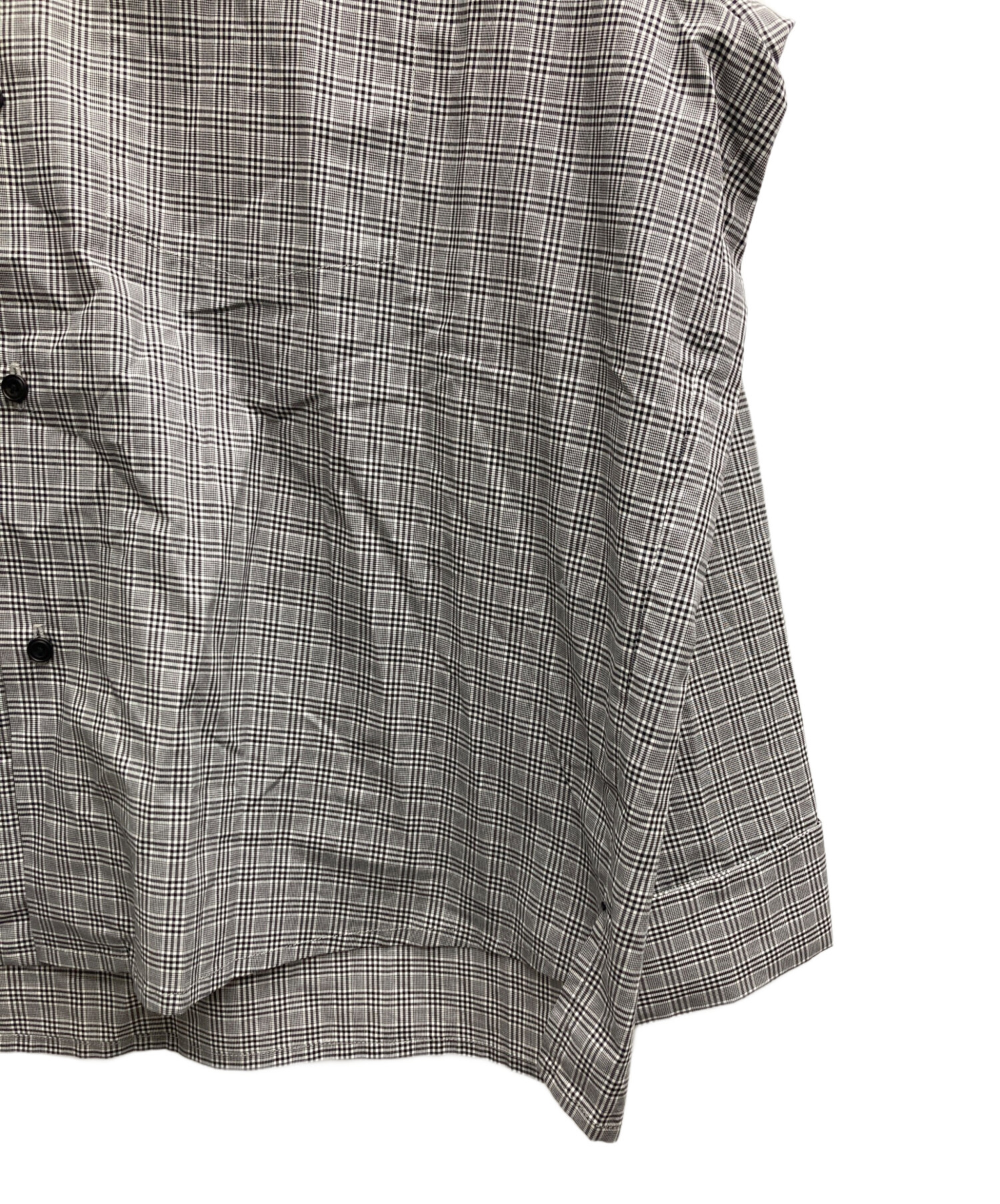 中古・古着通販】SUNSEA (サンシー) White BK Check GIGOLO Shirt 改