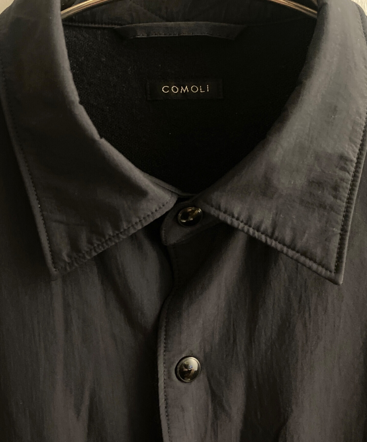 中古・古着通販】COMOLI (コモリ) ナイロン シャツジャケット ブラック