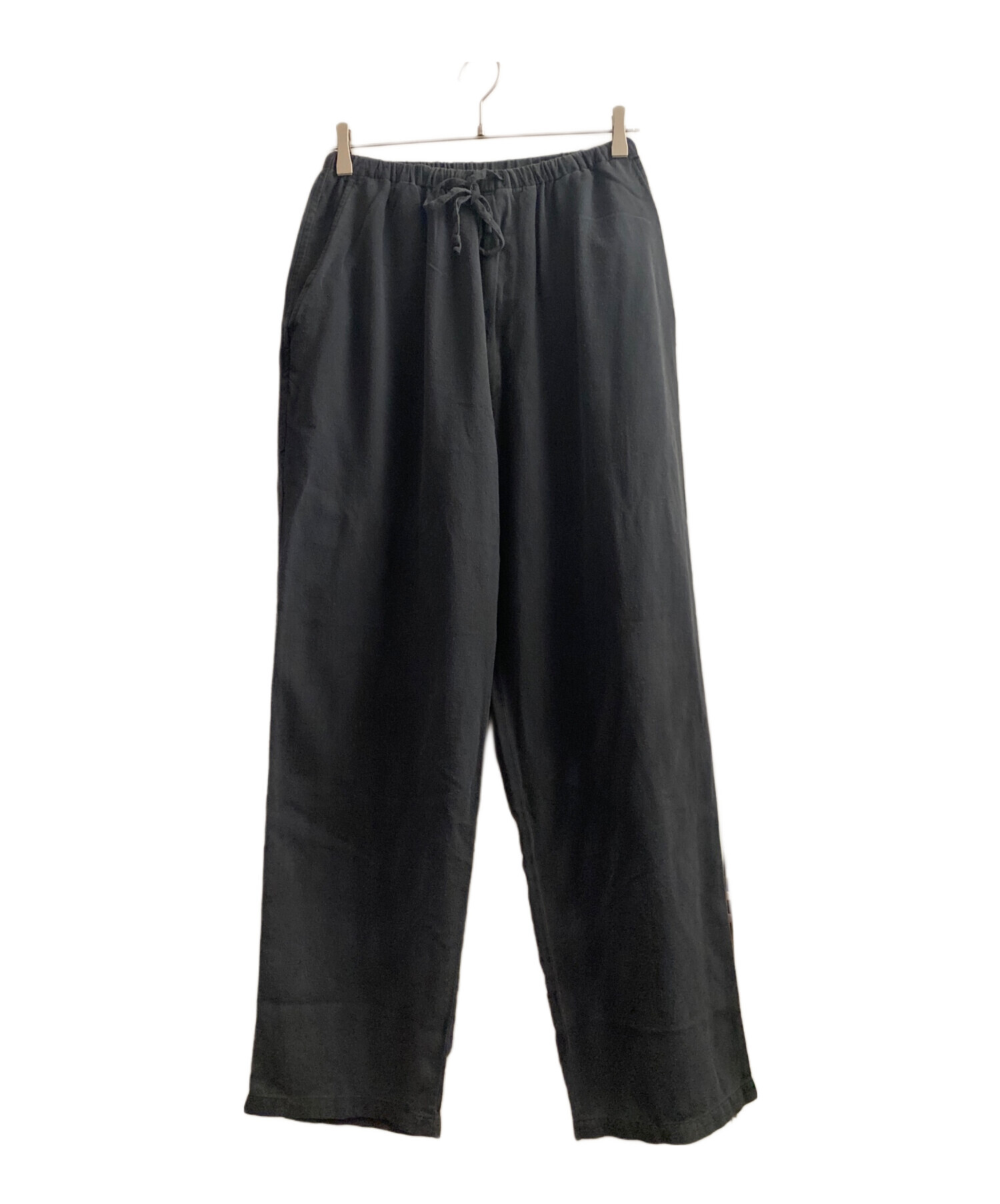 COMOLI 21AW シルクネル ドローストリングパンツ2 FADE NAVY 中古